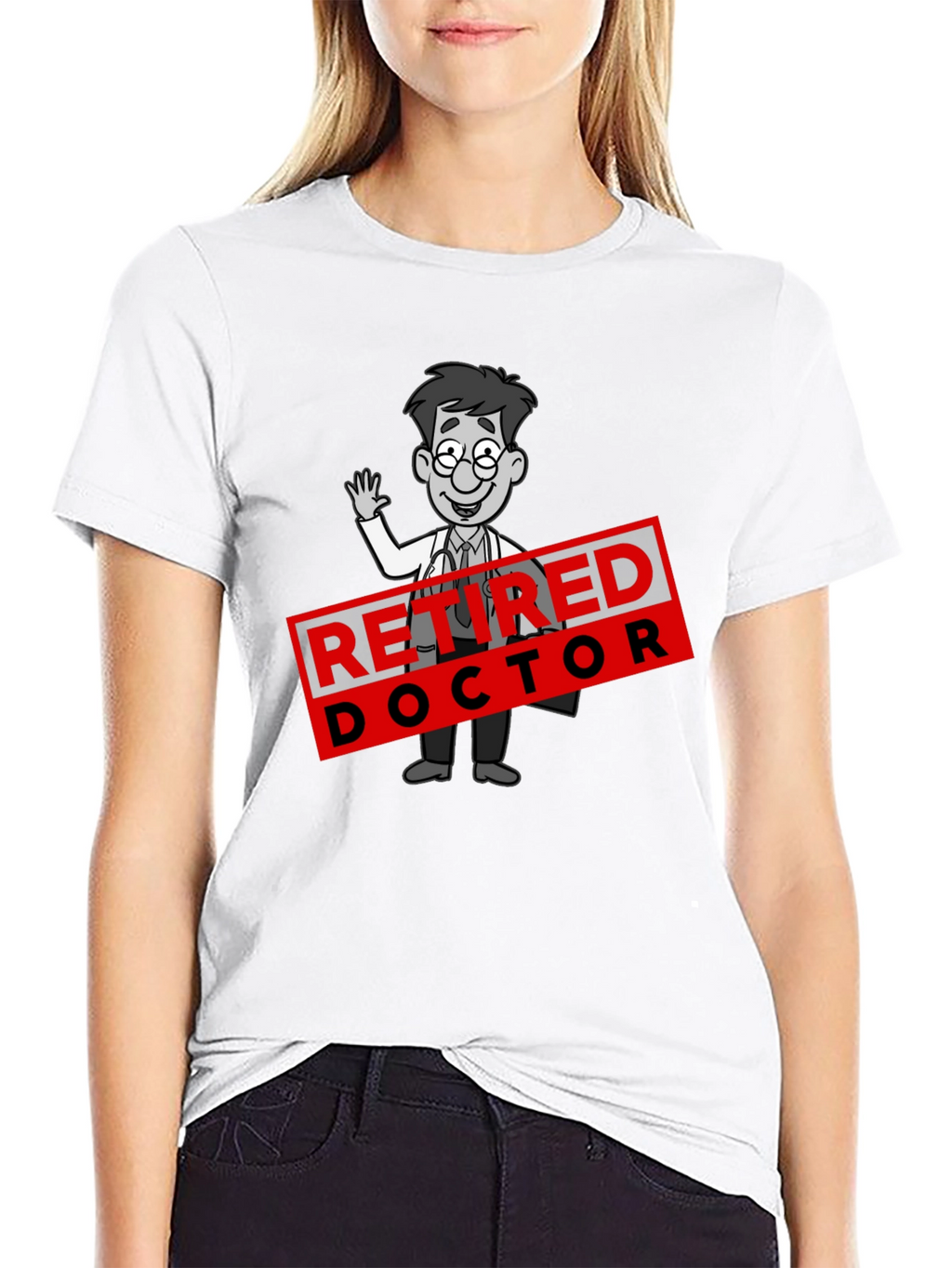 Retired Doctor Cartoon Graphic T-Shirt