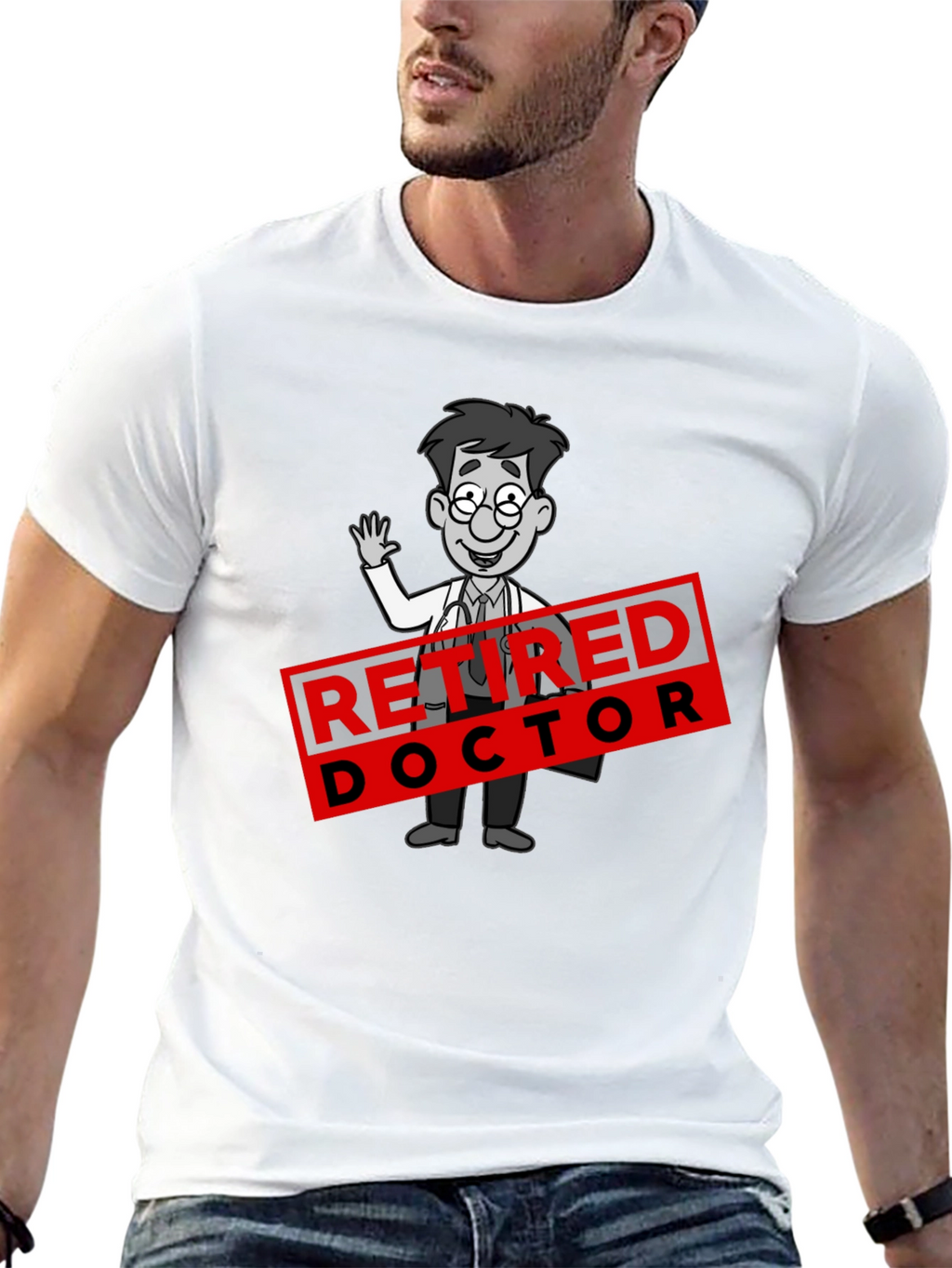 Retired Doctor Cartoon Graphic T-Shirt