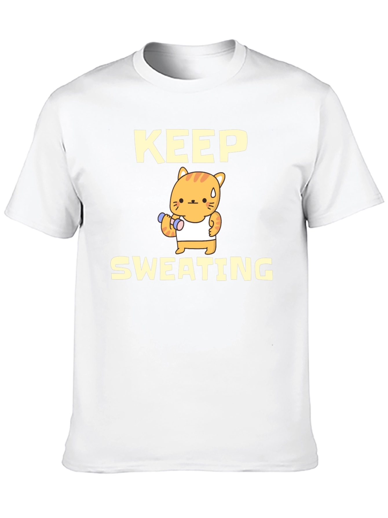 Keep Sweating Funny Cat Workout T-Shirt