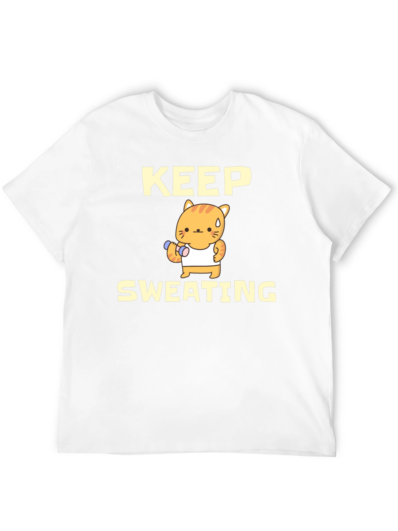 Keep Sweating Funny Cat Workout T-Shirt