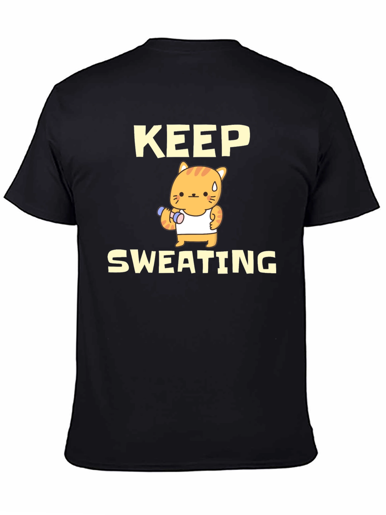 Keep Sweating Funny Cat Workout T-Shirt