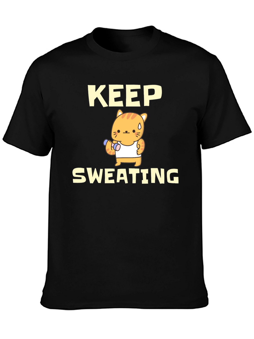 Keep Sweating Funny Cat Workout T-Shirt