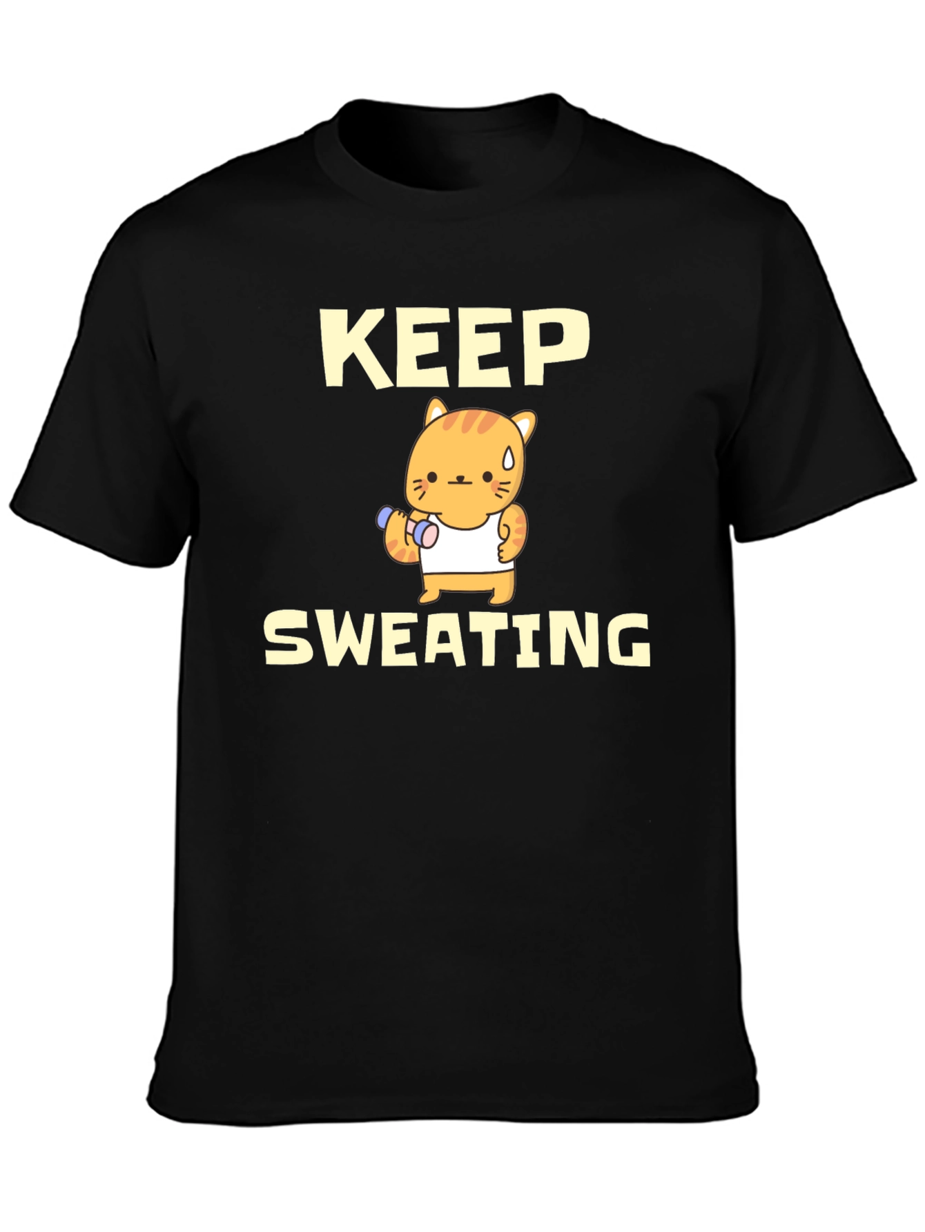 Keep Sweating Funny Cat Workout T-Shirt