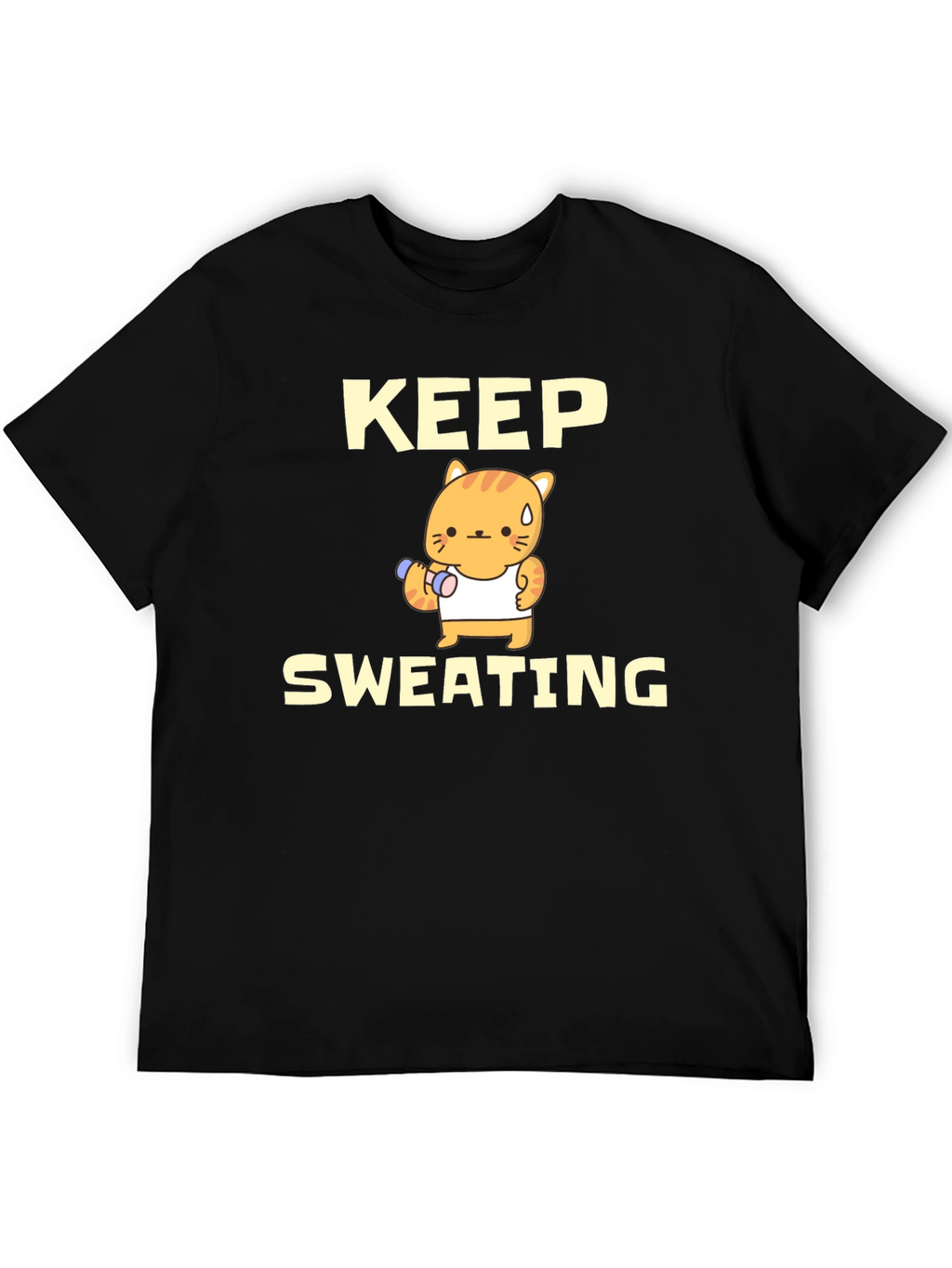 Keep Sweating Funny Cat Workout T-Shirt
