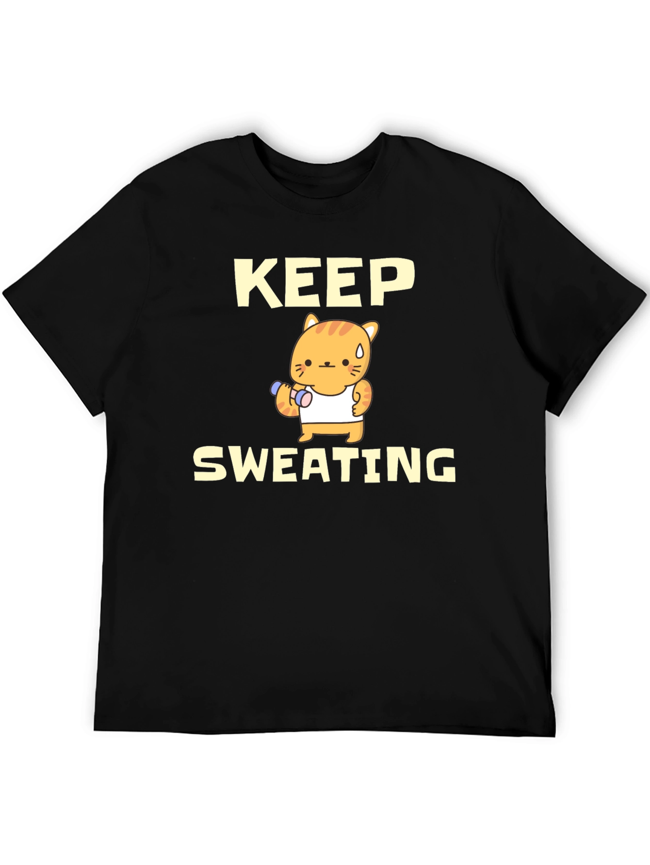 Keep Sweating Funny Cat Workout T-Shirt