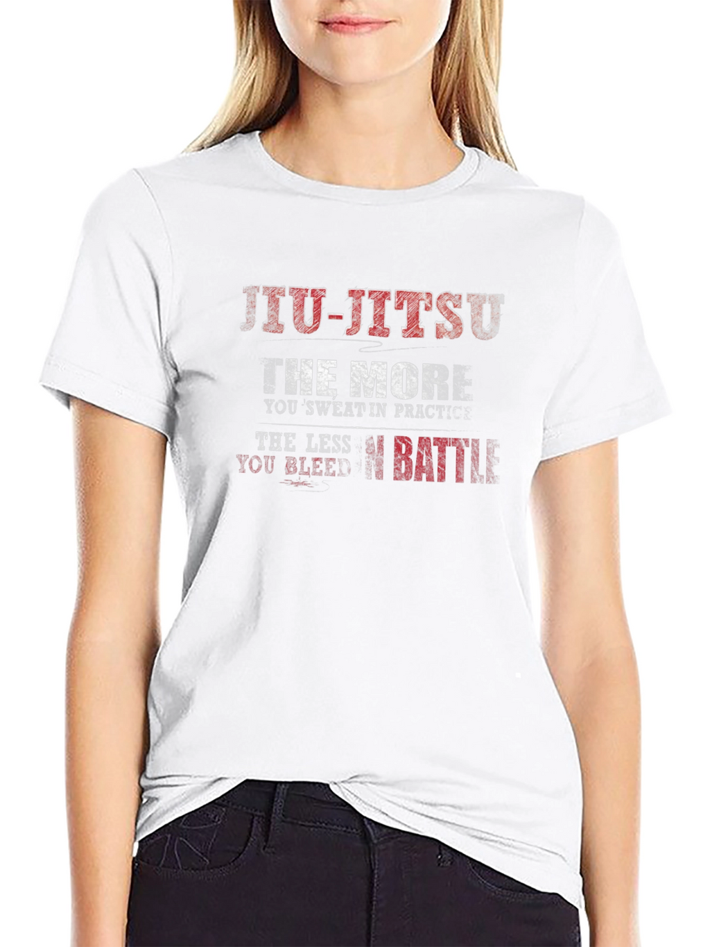 Jiu-Jitsu Practice T-Shirt: Sweat More Bleed Less
