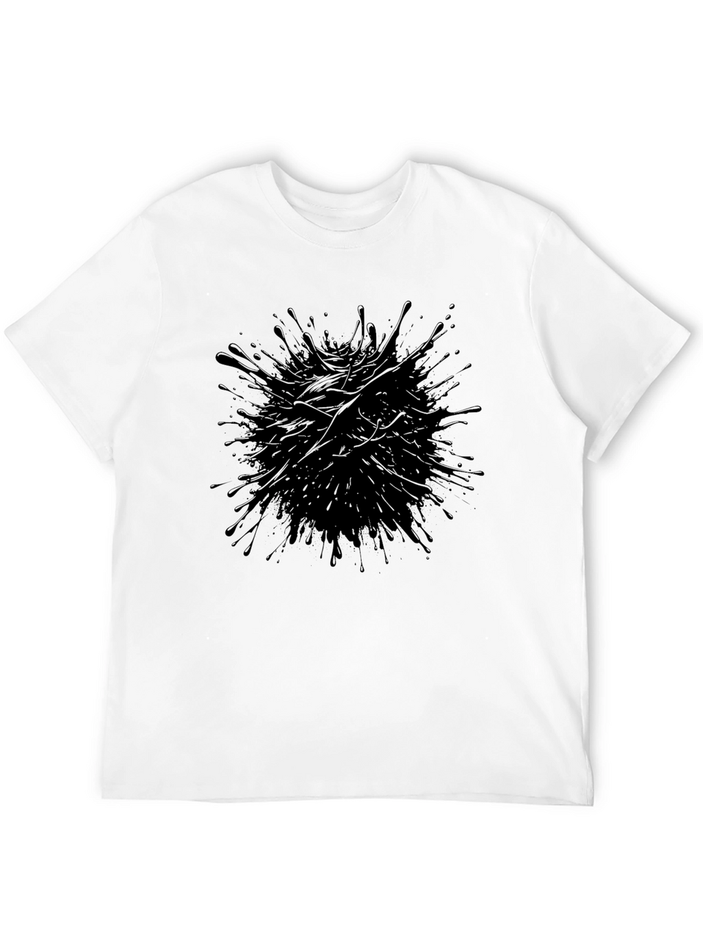 Abstract Ink Splatter Graphic Tee - Modern Style
