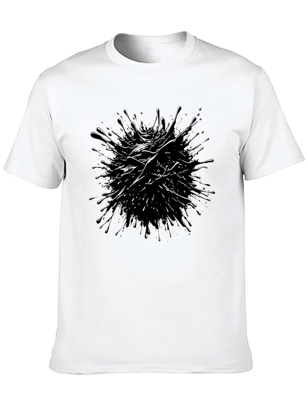 Abstract Ink Splatter Graphic Tee - Modern Style