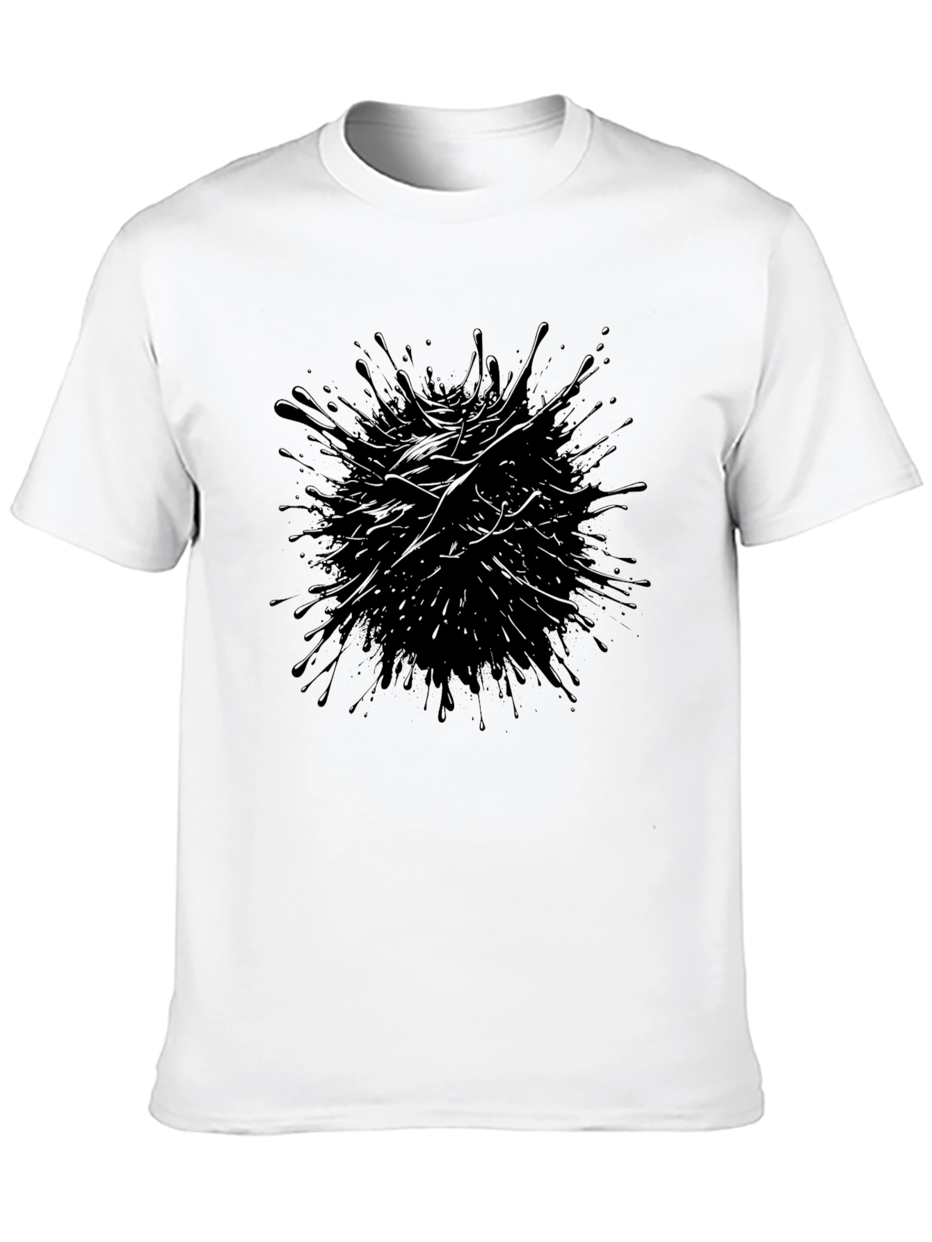 Abstract Ink Splatter Graphic Tee - Modern Style