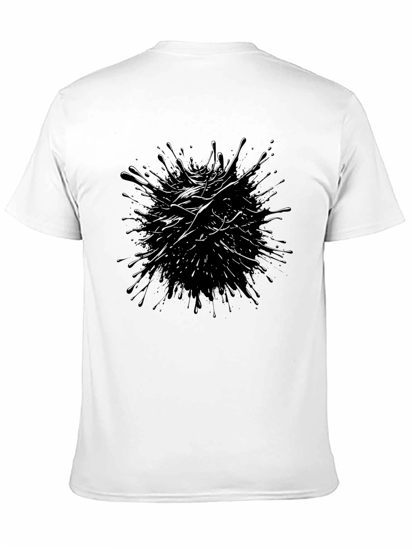 Abstract Ink Splatter Graphic Tee - Modern Style