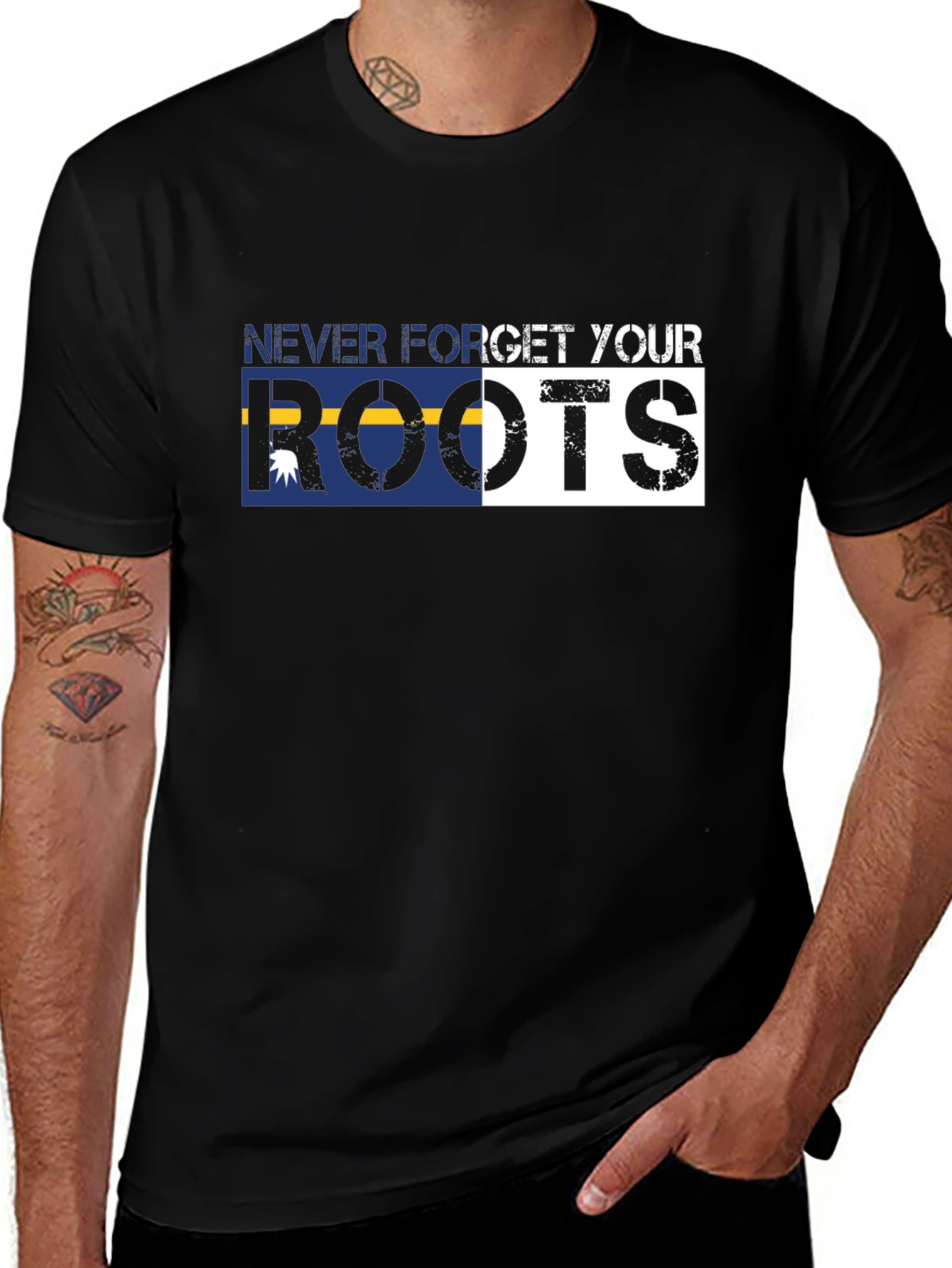 Never Forget Your Roots Graphic Tee - Black