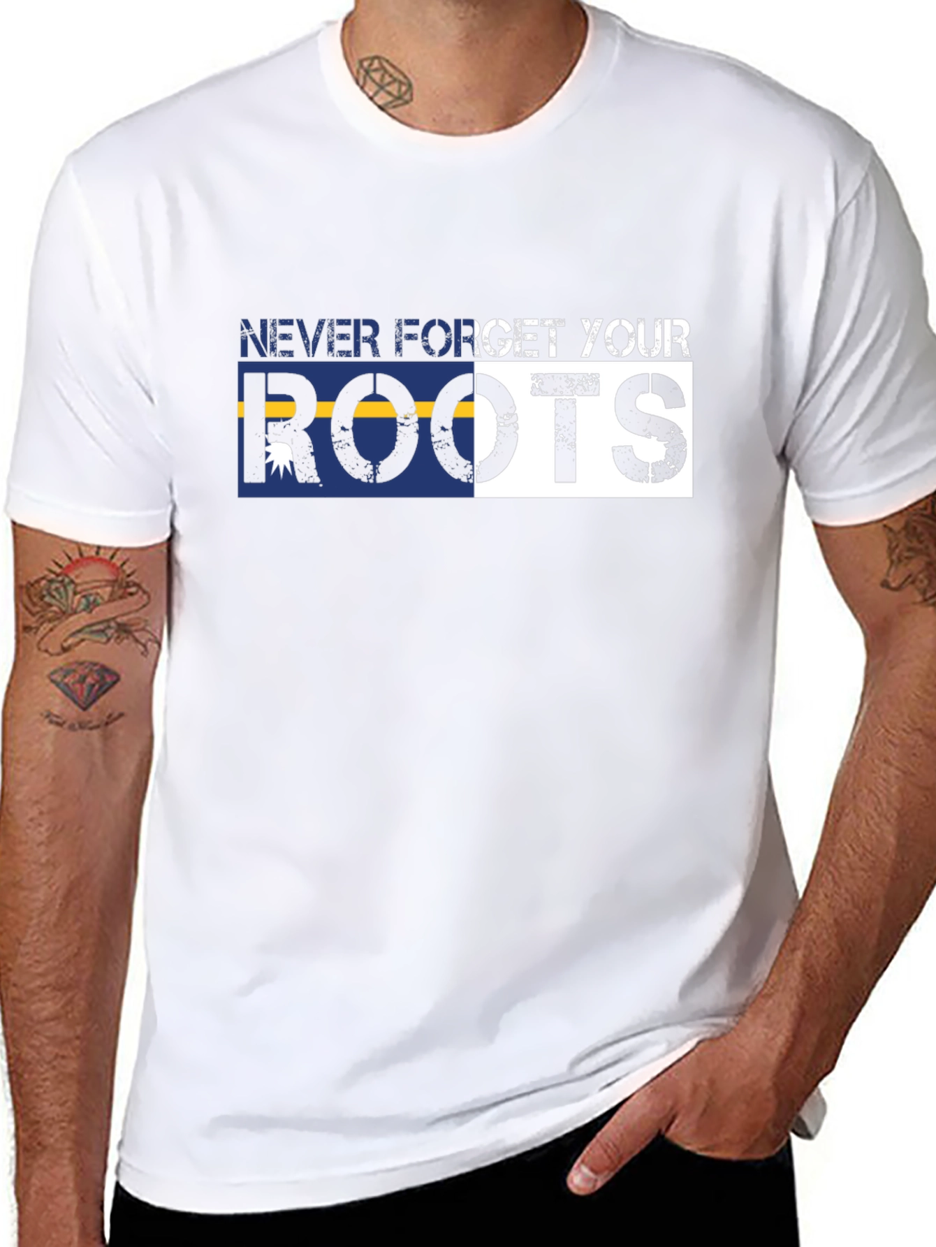 Never Forget Your Roots Graphic Tee - Black