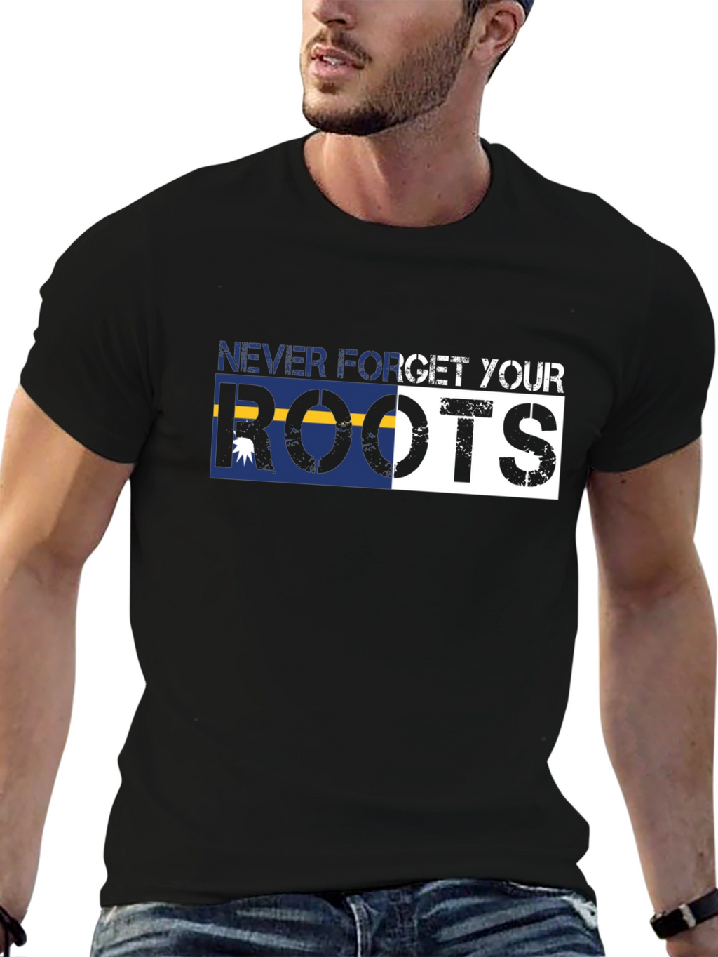 Never Forget Your Roots Graphic Tee - Black