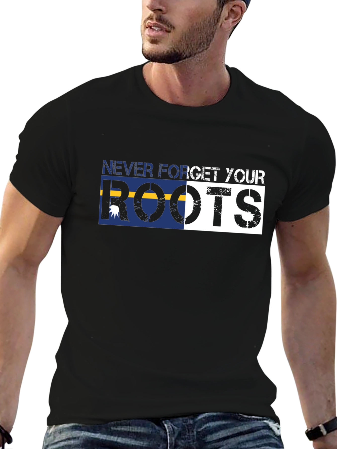 Never Forget Your Roots Graphic Tee - Black