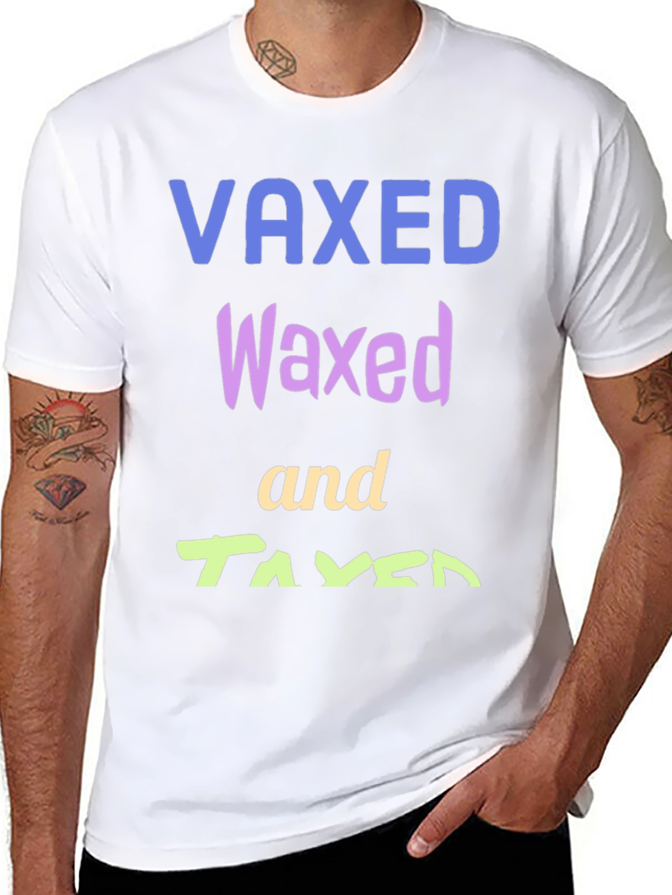 Vaxed Waxed Taxed Black T-Shirt