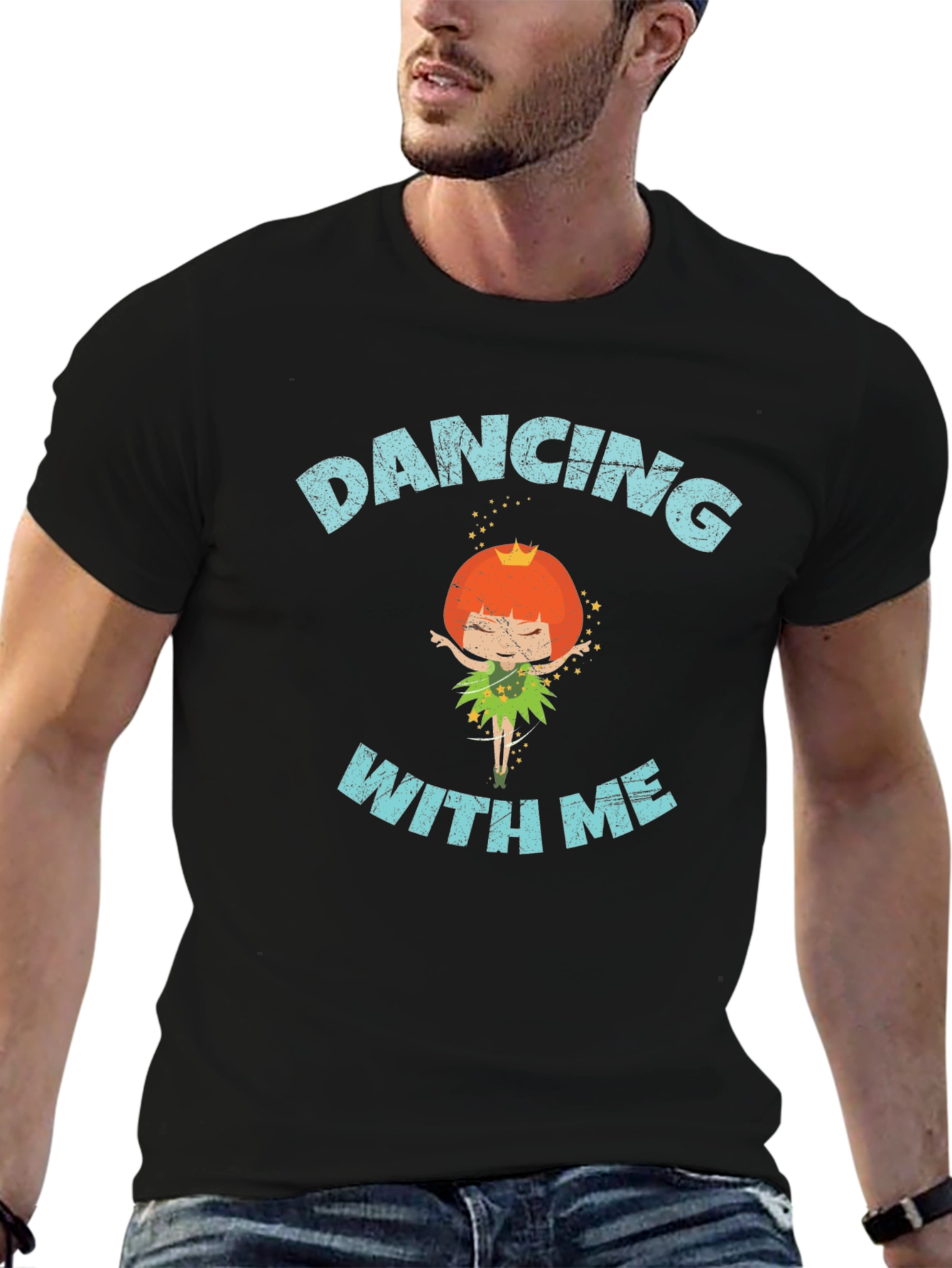 Dancing With Me Black Graphic Tee