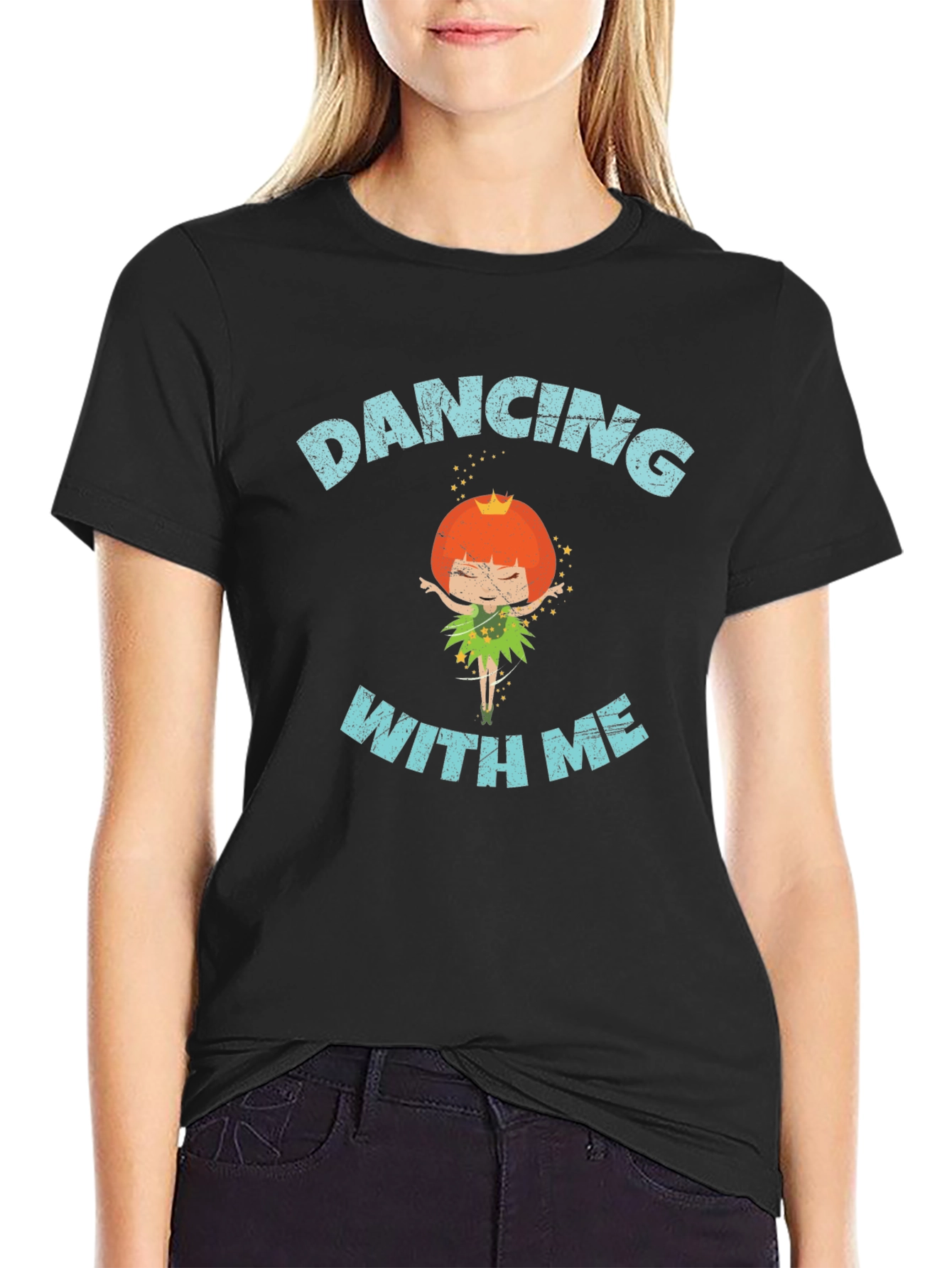 Dancing With Me Black Graphic Tee