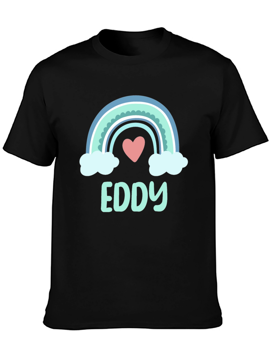 Eddy Rainbow Heart Tee - Custom Name Shirt