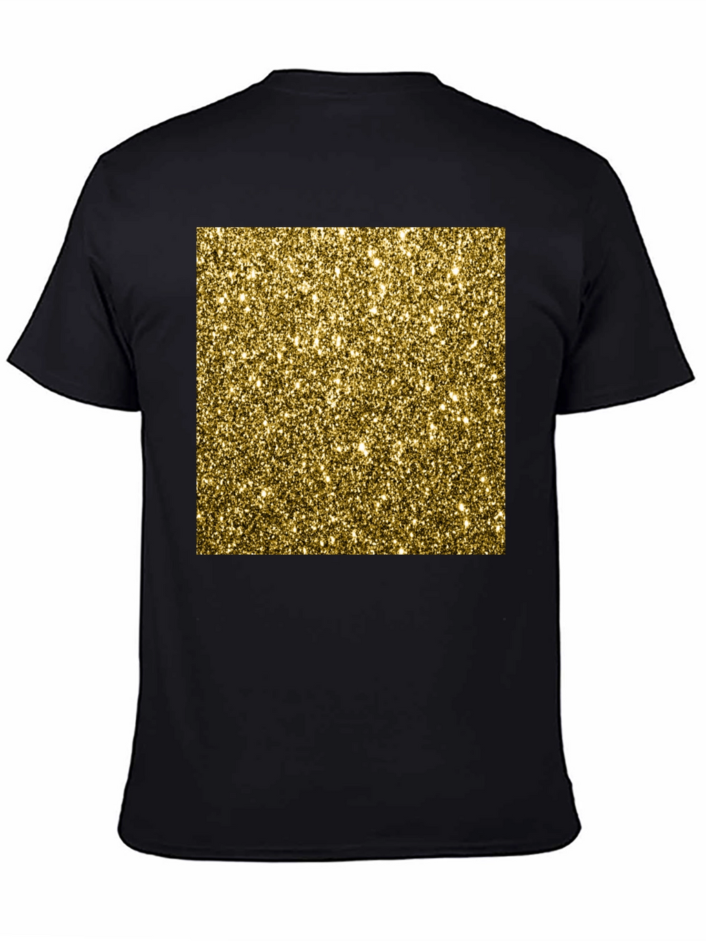Gold Glitter Print Black T-Shirt