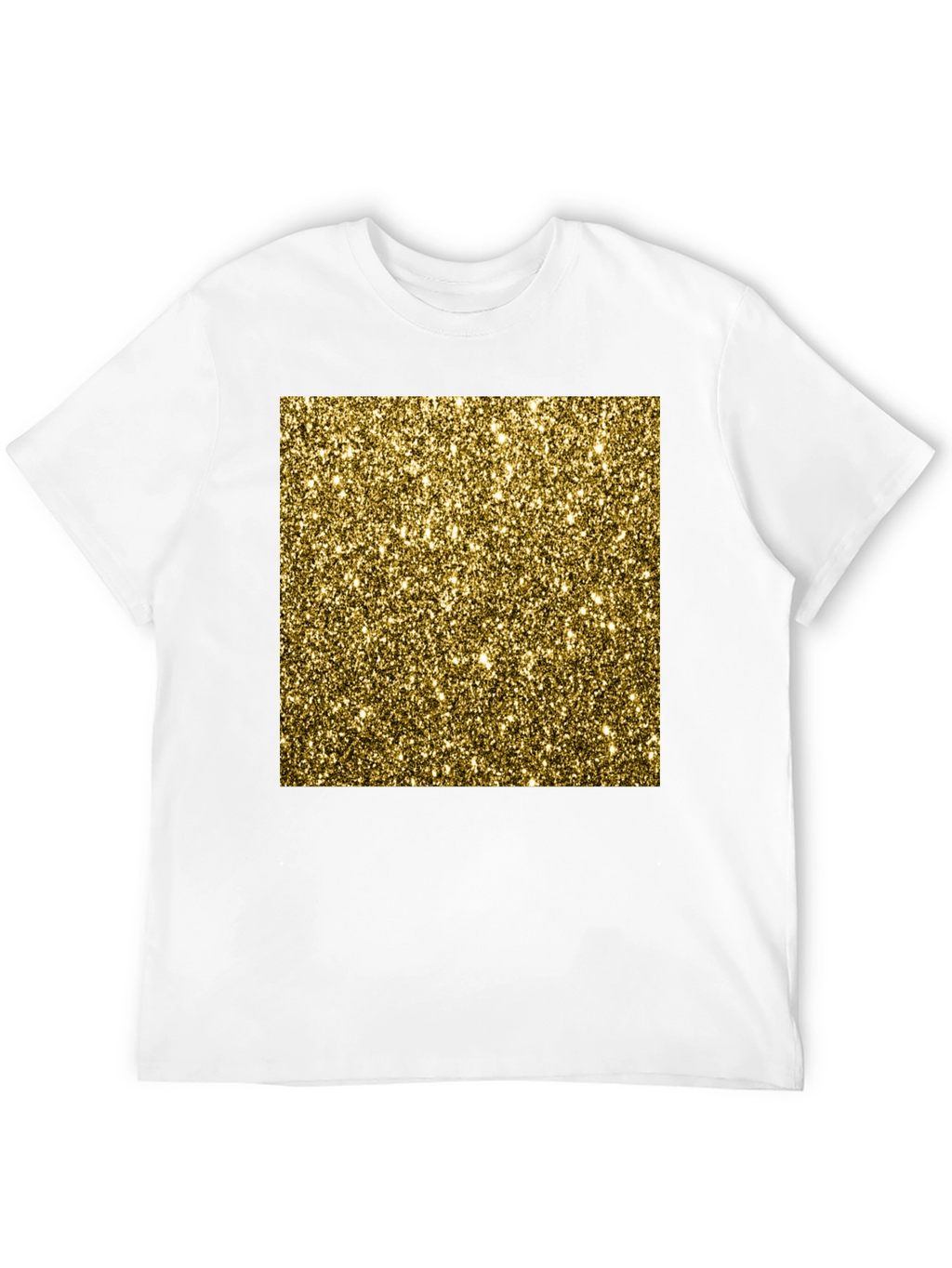 Gold Glitter Print Black T-Shirt