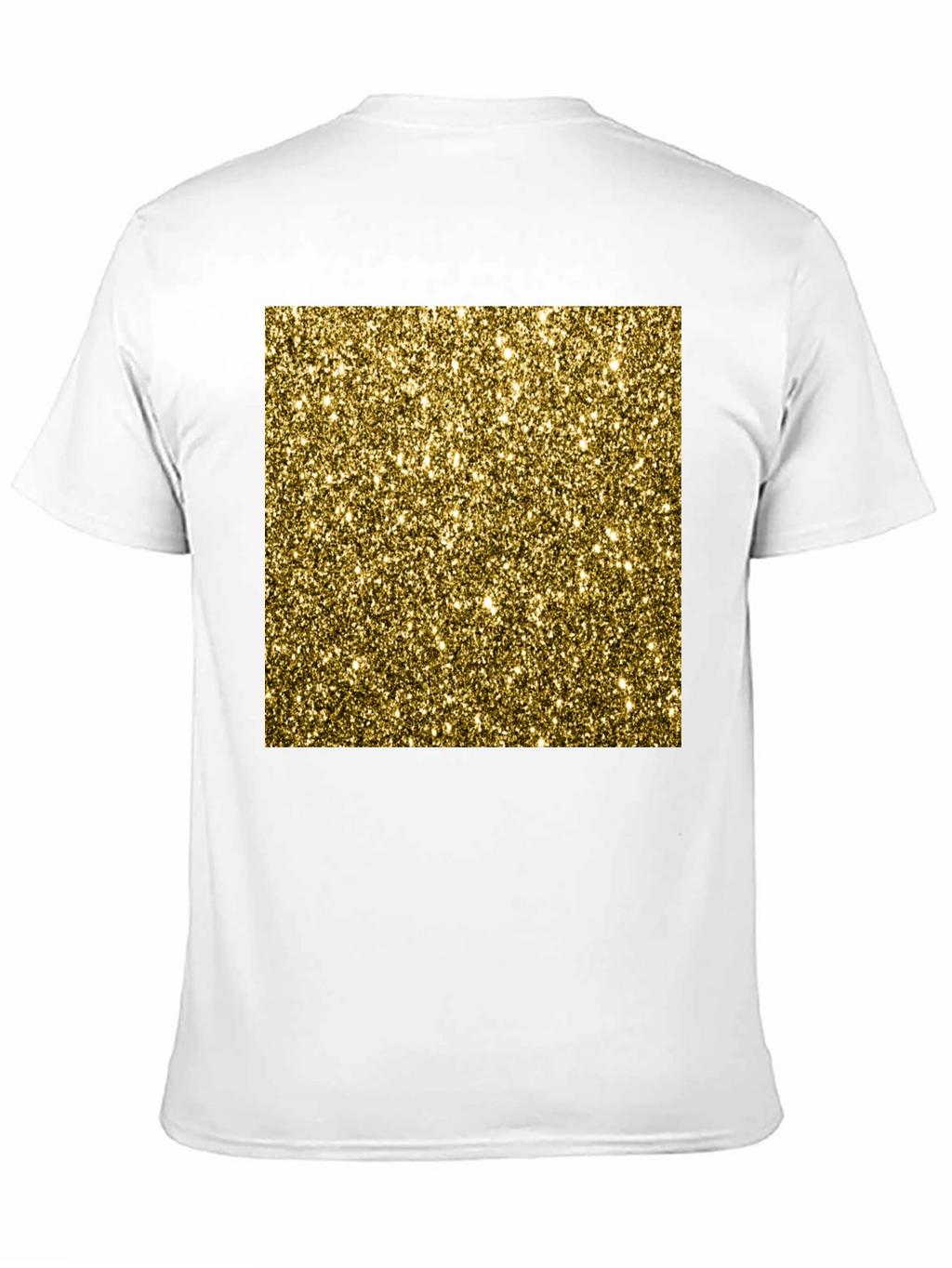 Gold Glitter Print Black T-Shirt