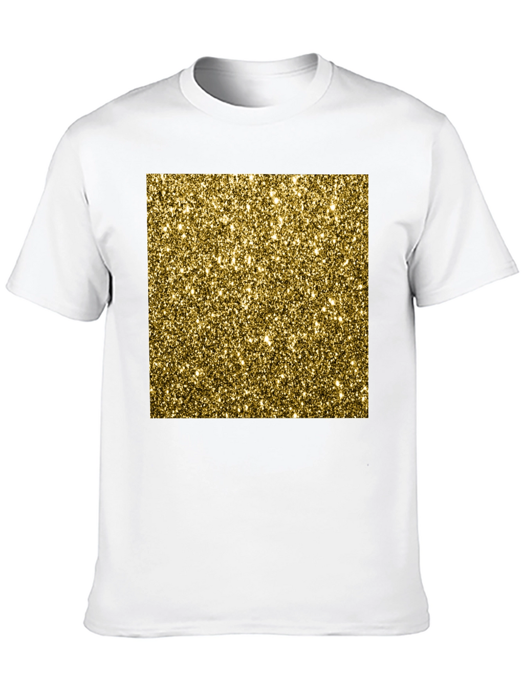 Gold Glitter Print Black T-Shirt