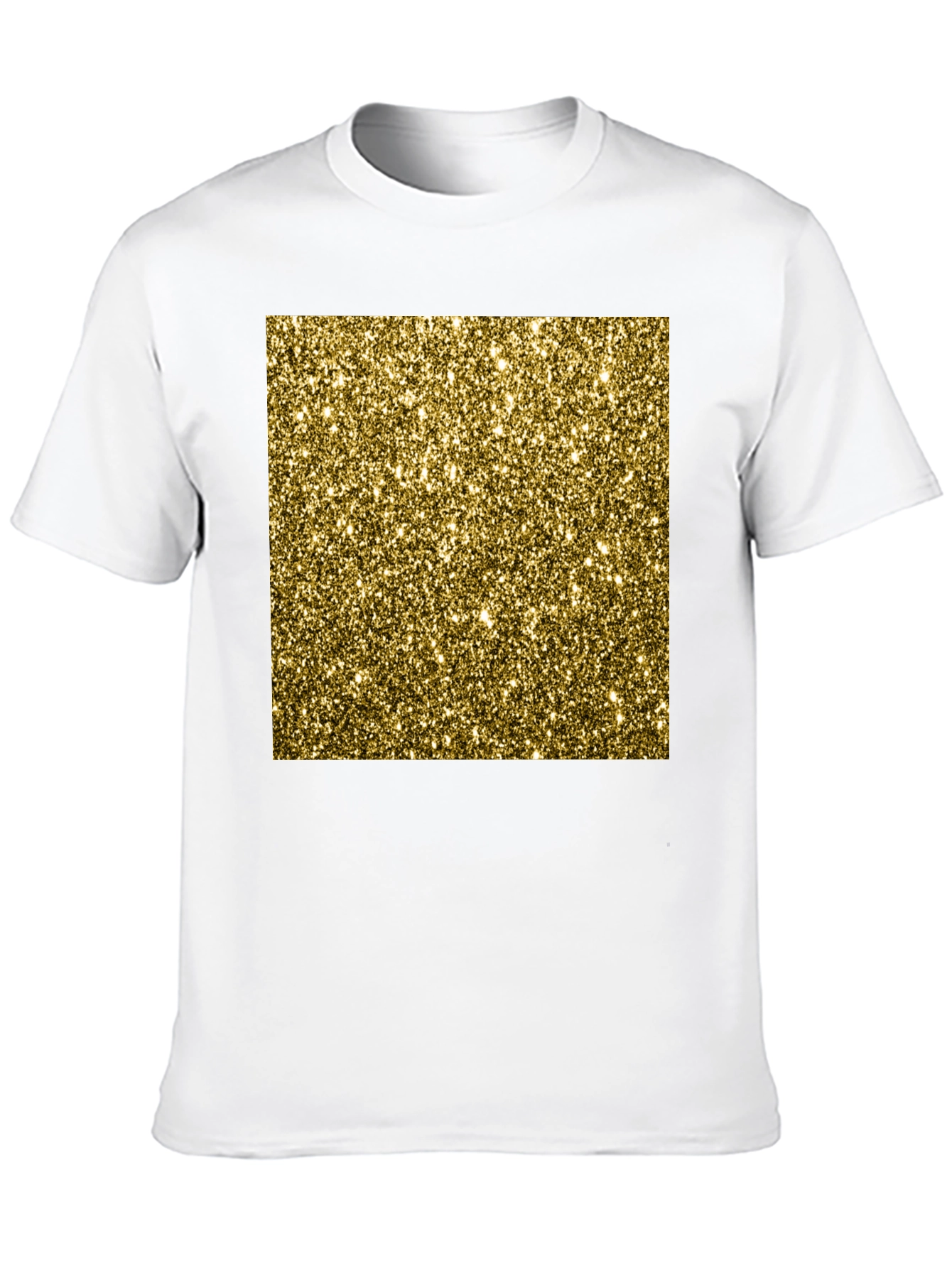 Gold Glitter Print Black T-Shirt