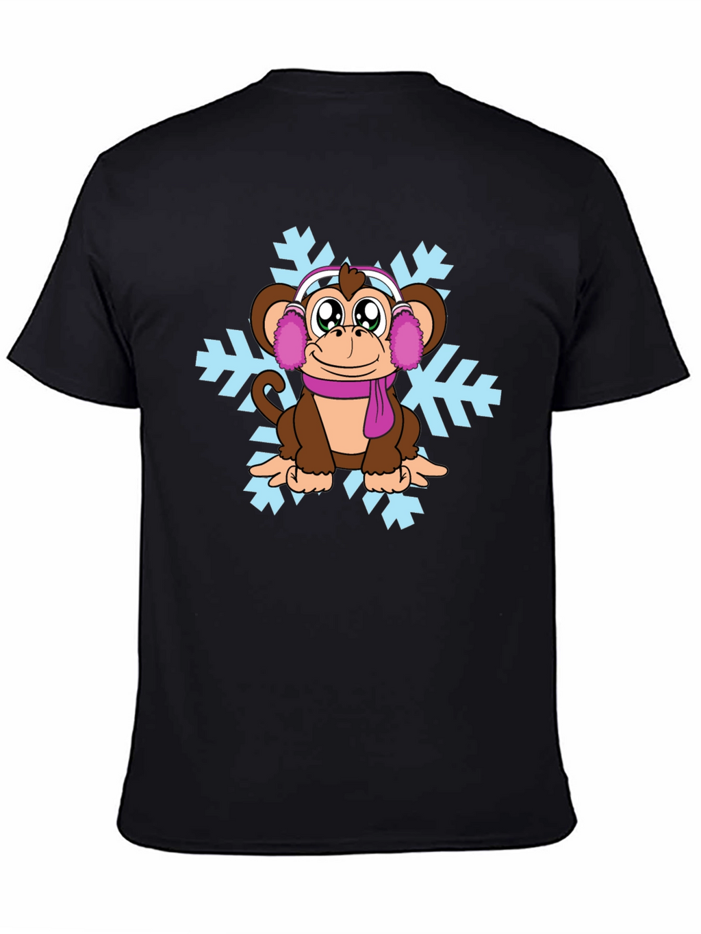 Winter Monkey T-Shirt - Cute Cartoon Design