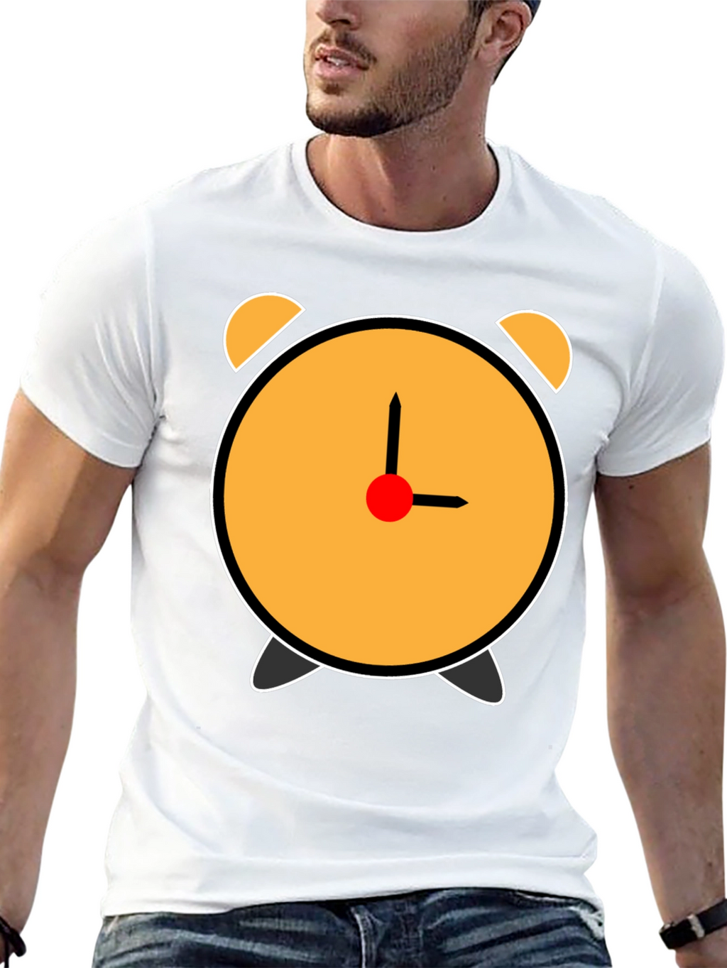 Alarm Clock Graphic T-Shirt - Black Cotton Tee