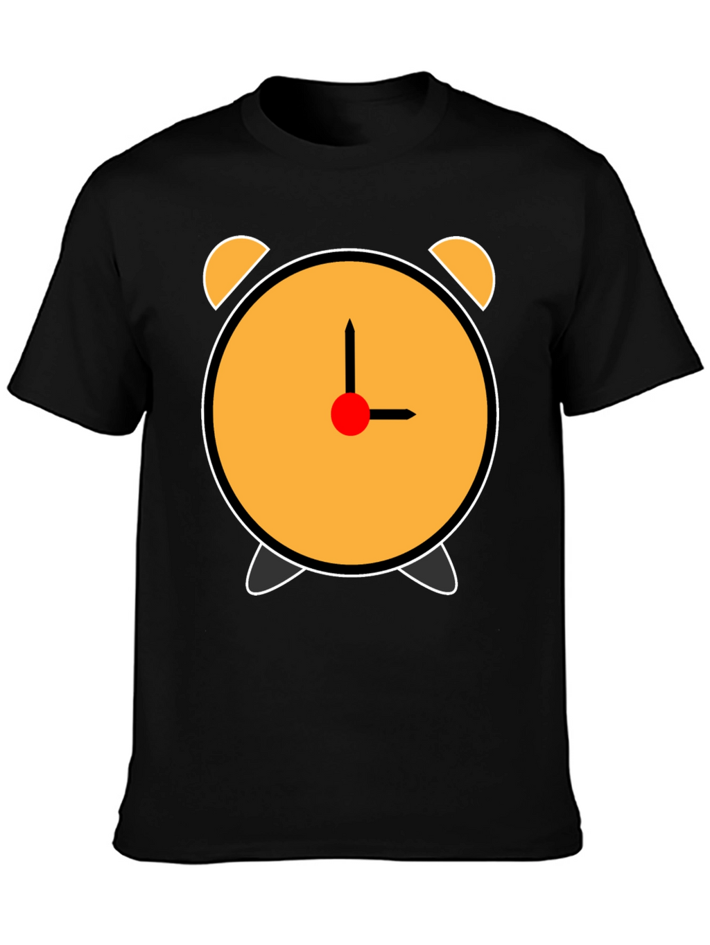 Alarm Clock Graphic T-Shirt - Black Cotton Tee