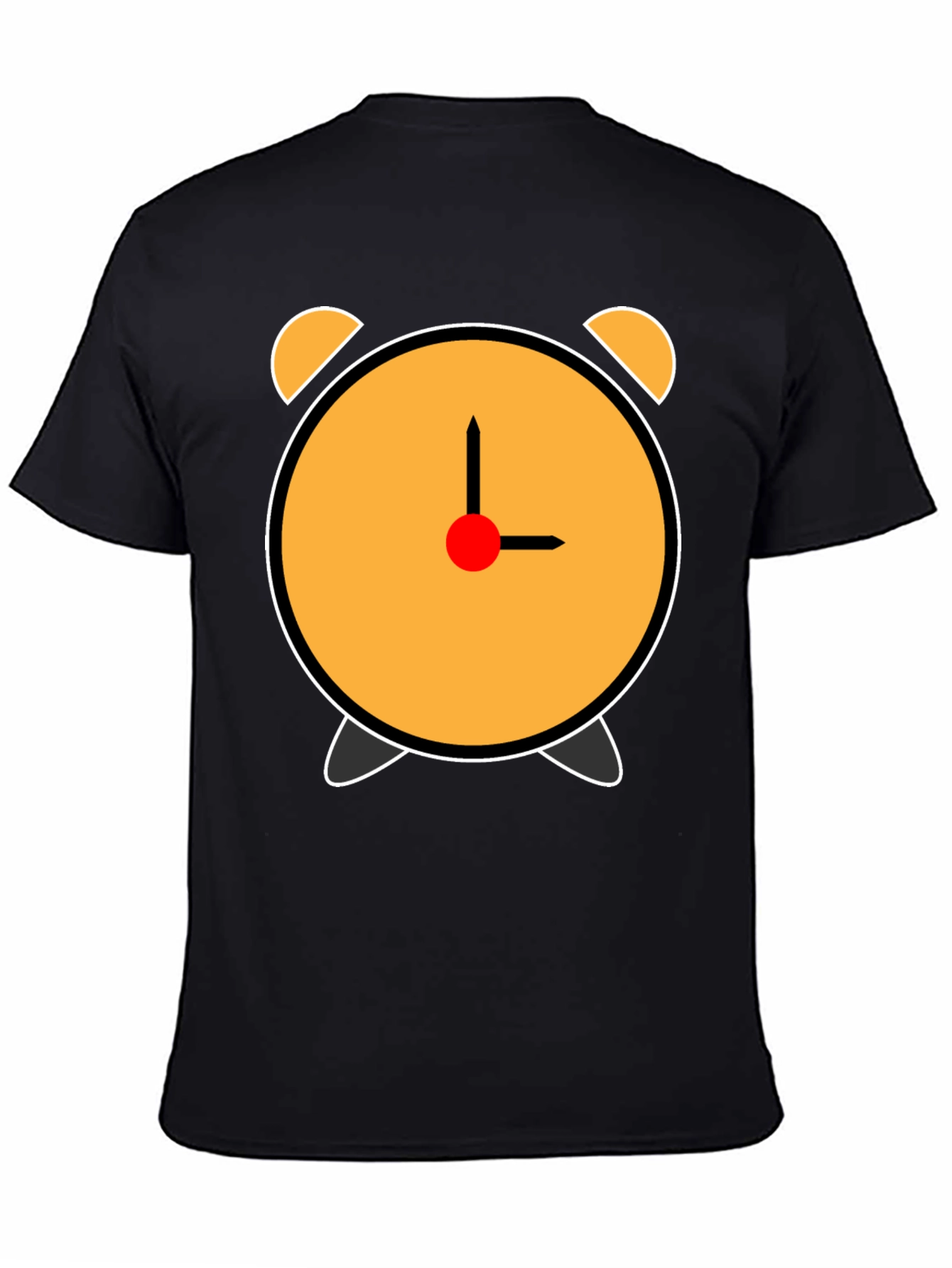 Alarm Clock Graphic T-Shirt - Black Cotton Tee