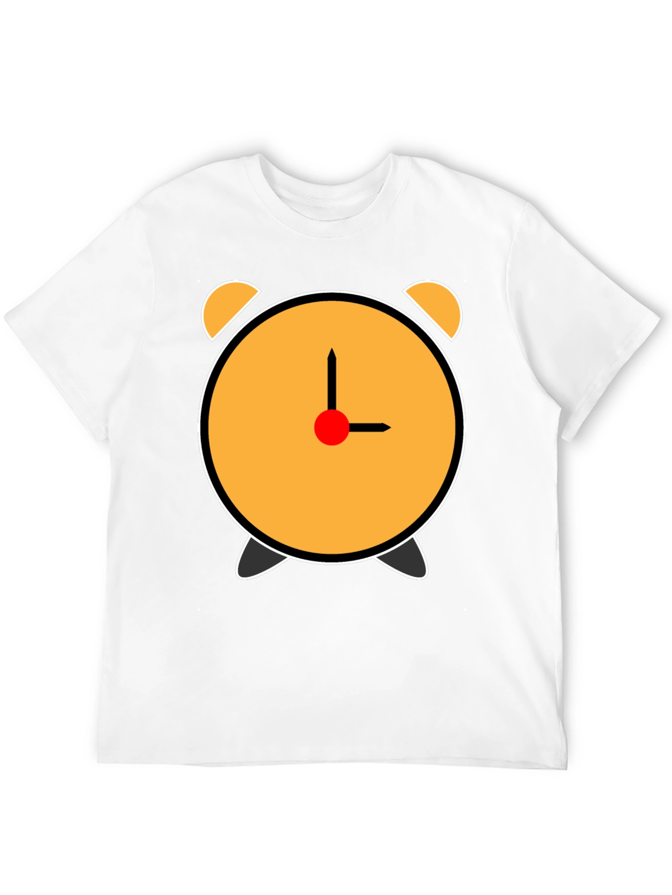 Alarm Clock Graphic T-Shirt - Black Cotton Tee