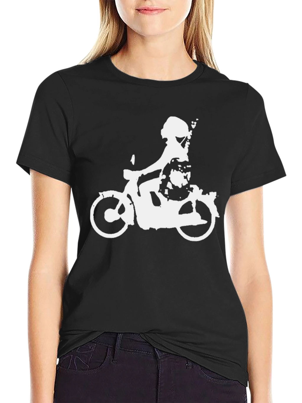 Cool Black T-Shirt with Scooter Design