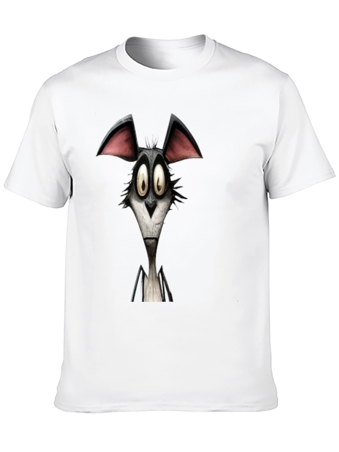 Cartoon Wolf Graphic Black T-Shirt