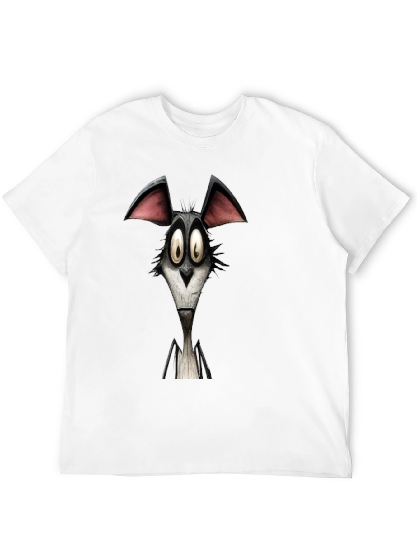 Cartoon Wolf Graphic Black T-Shirt