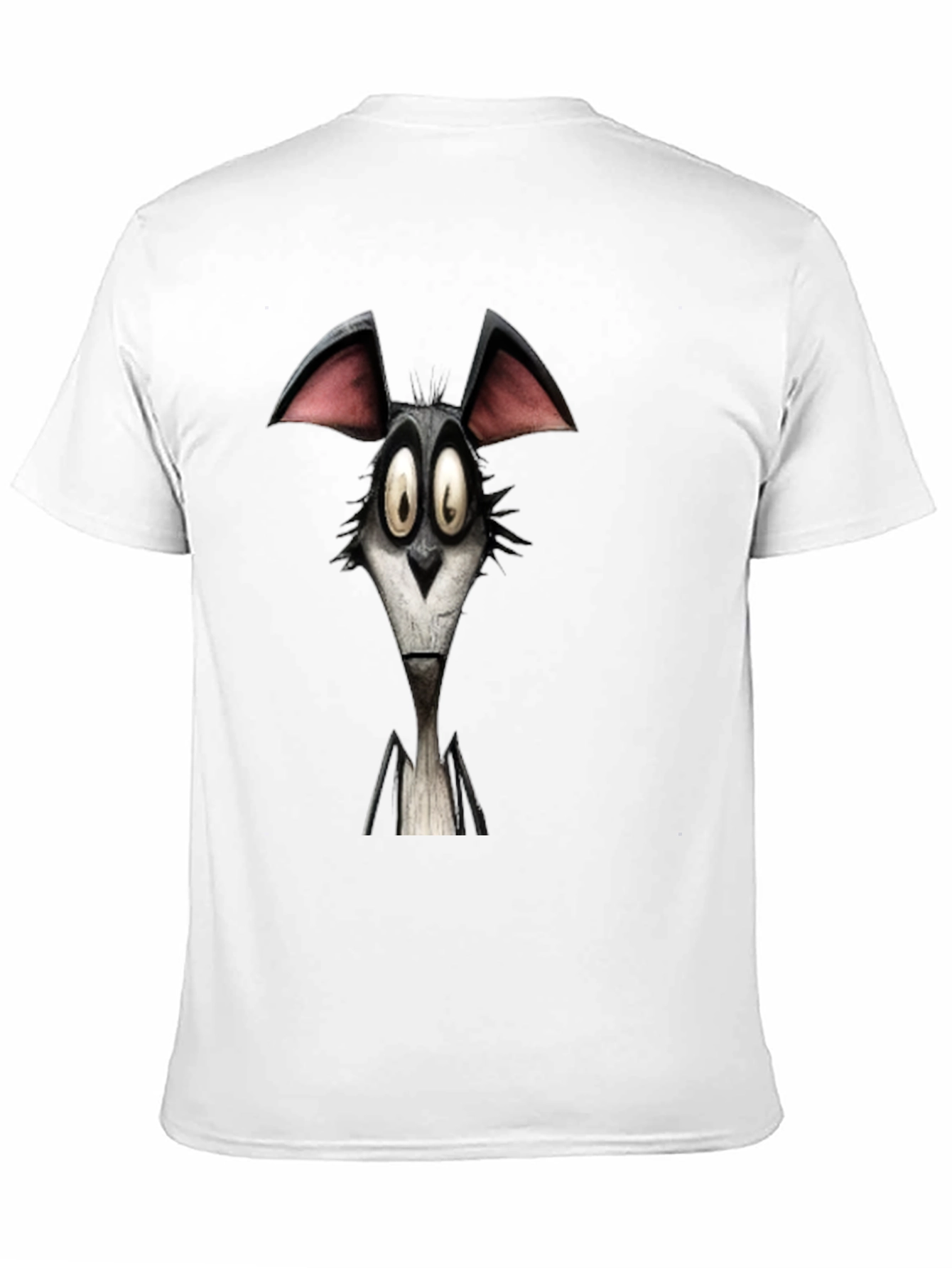 Cartoon Wolf Graphic Black T-Shirt