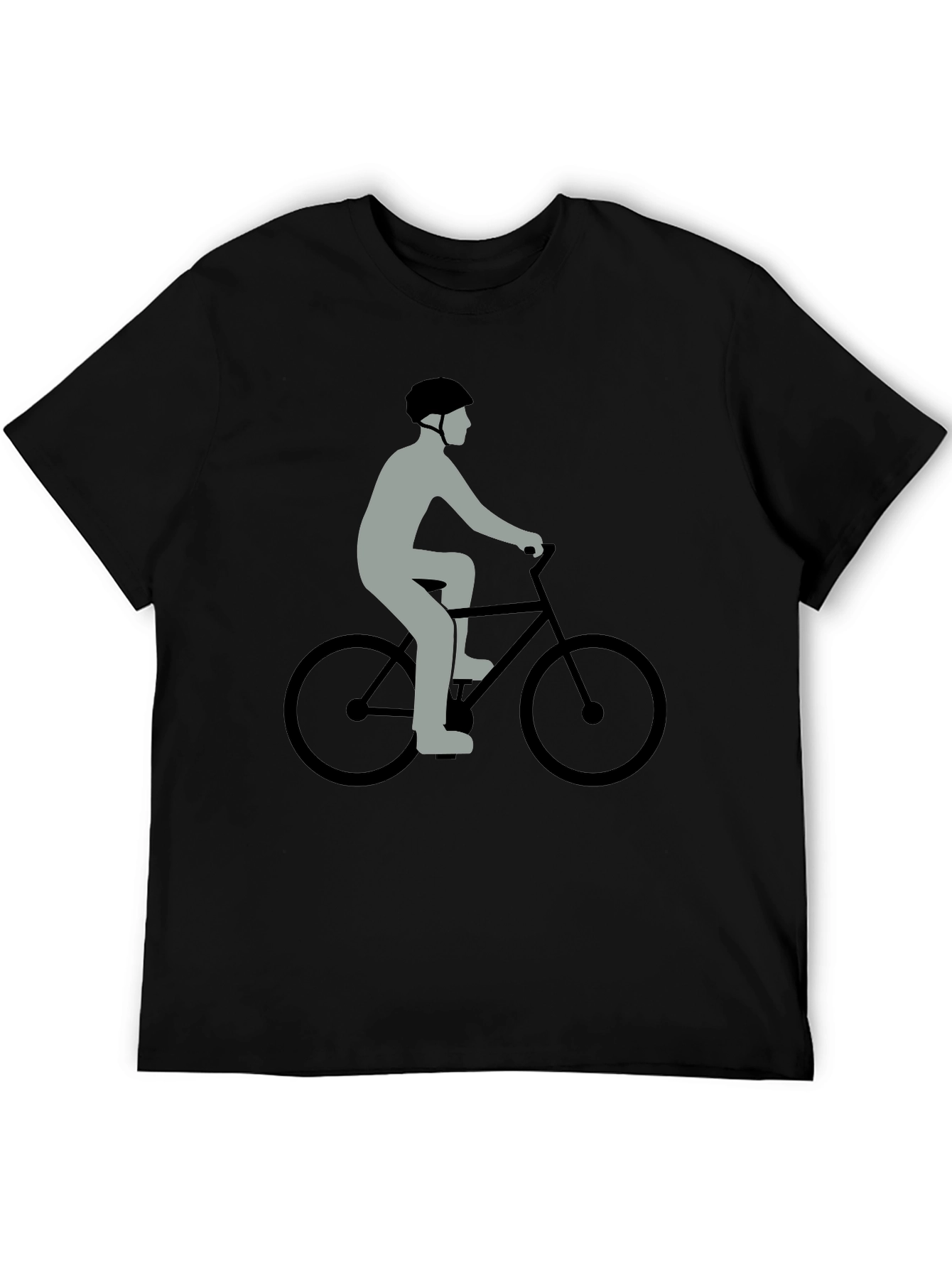 Cyclist Graphic T-Shirt - Black Cotton Blend