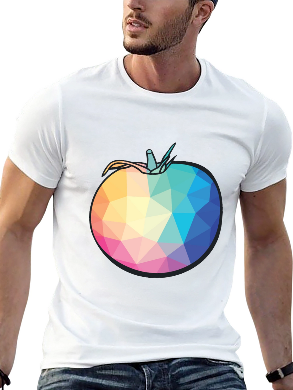 Geometric Tomato Black T-Shirt