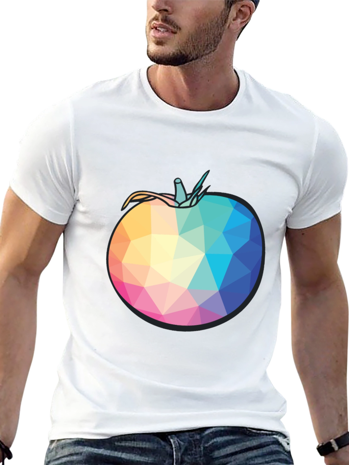 Geometric Tomato Black T-Shirt