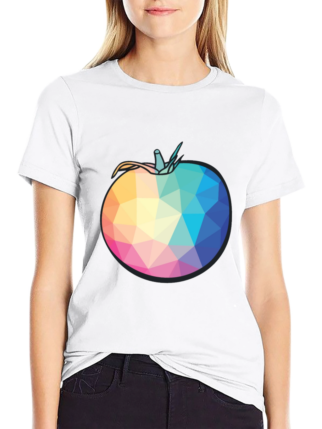 Geometric Tomato Black T-Shirt