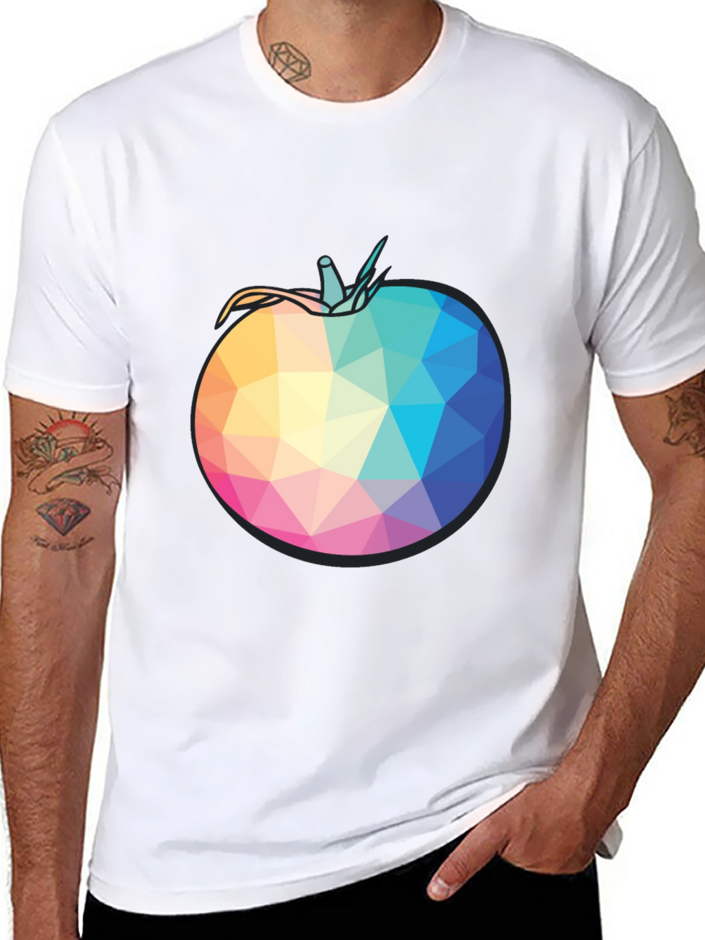 Geometric Tomato Black T-Shirt