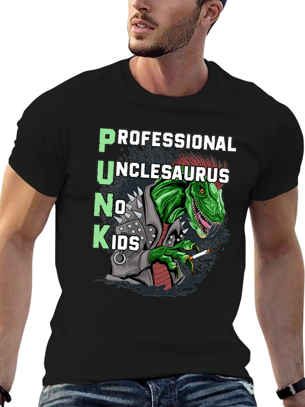 Punk Unclesaurus T-Shirt - No Kids