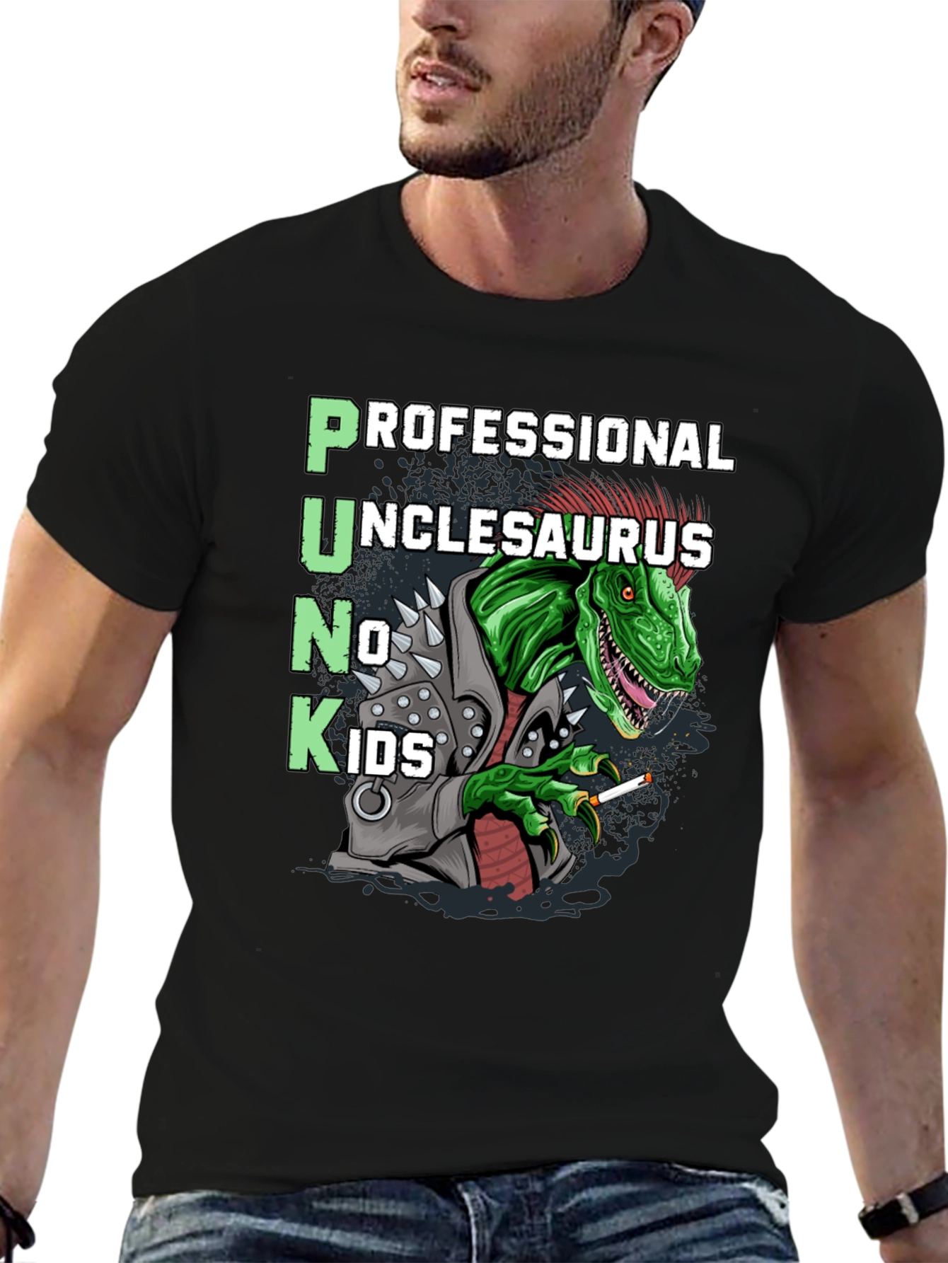 Punk Unclesaurus T-Shirt - No Kids