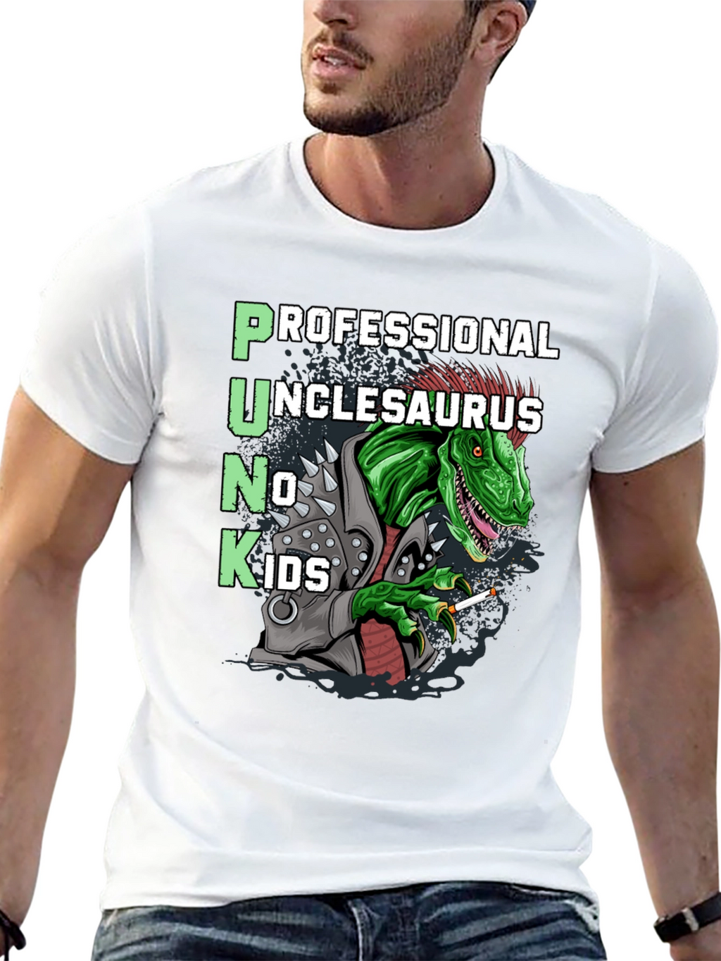 Punk Unclesaurus T-Shirt - No Kids