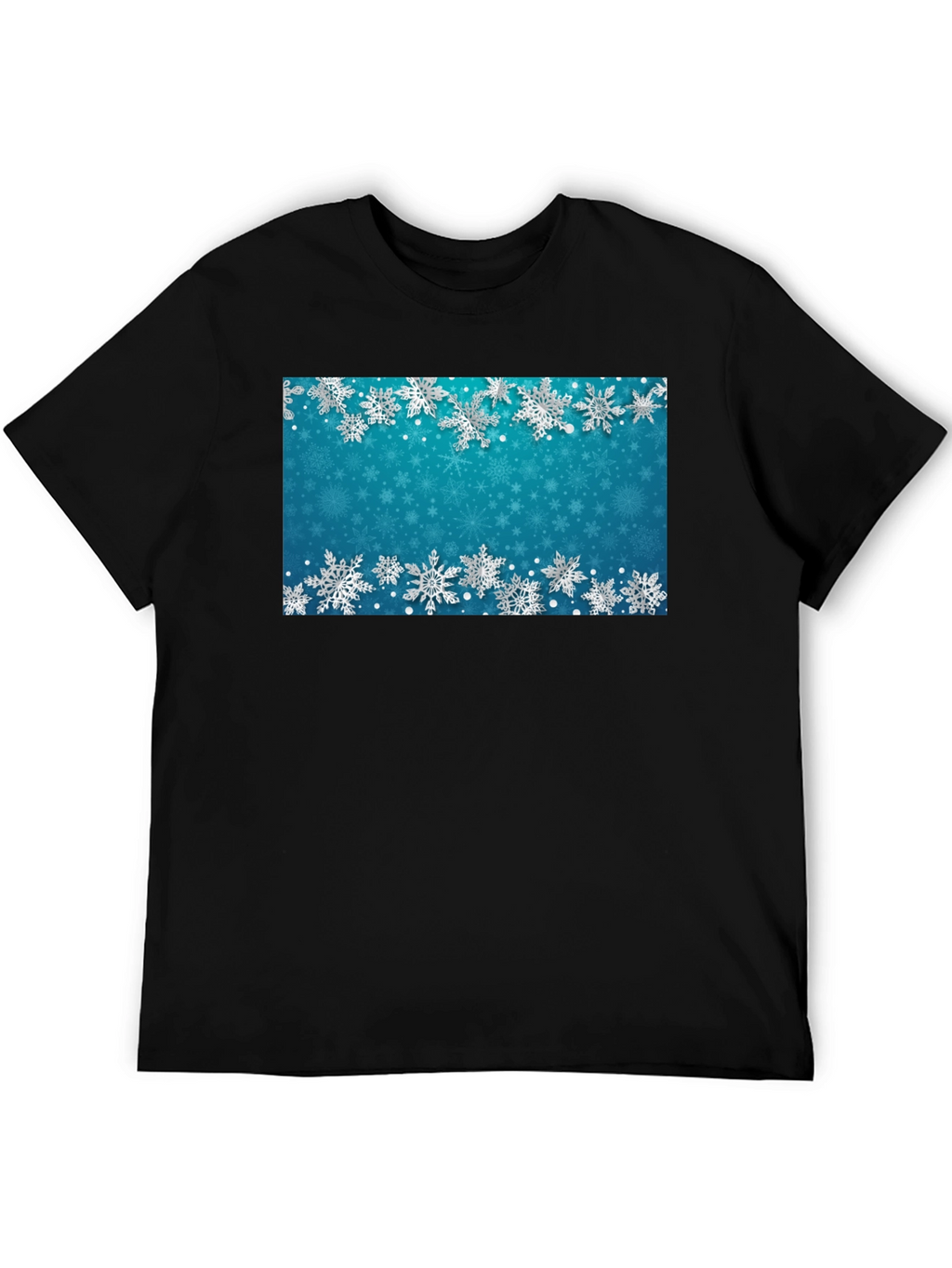 Snowflake Pattern T-Shirt - Winter Holiday Style