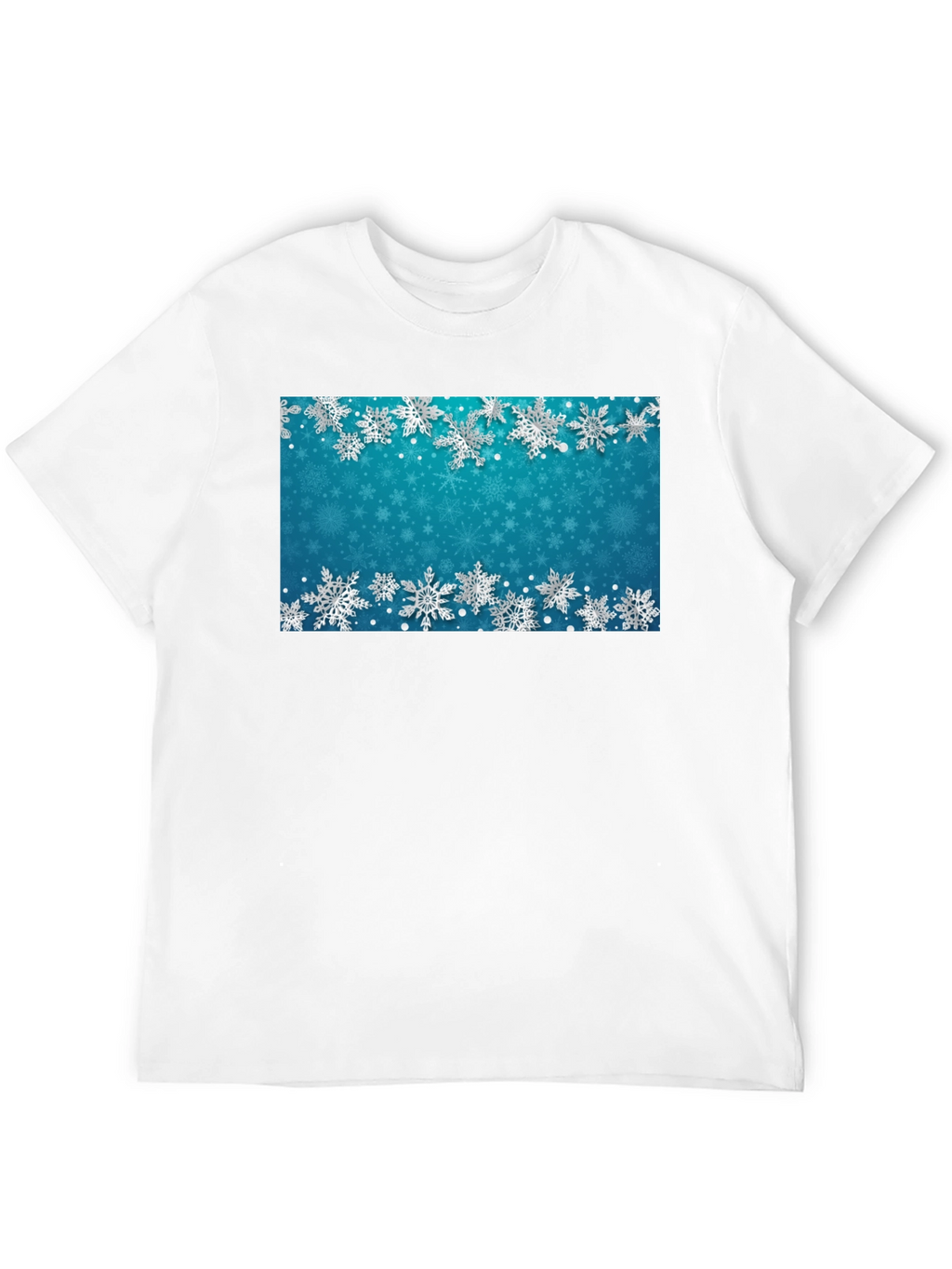 Snowflake Pattern T-Shirt - Winter Holiday Style