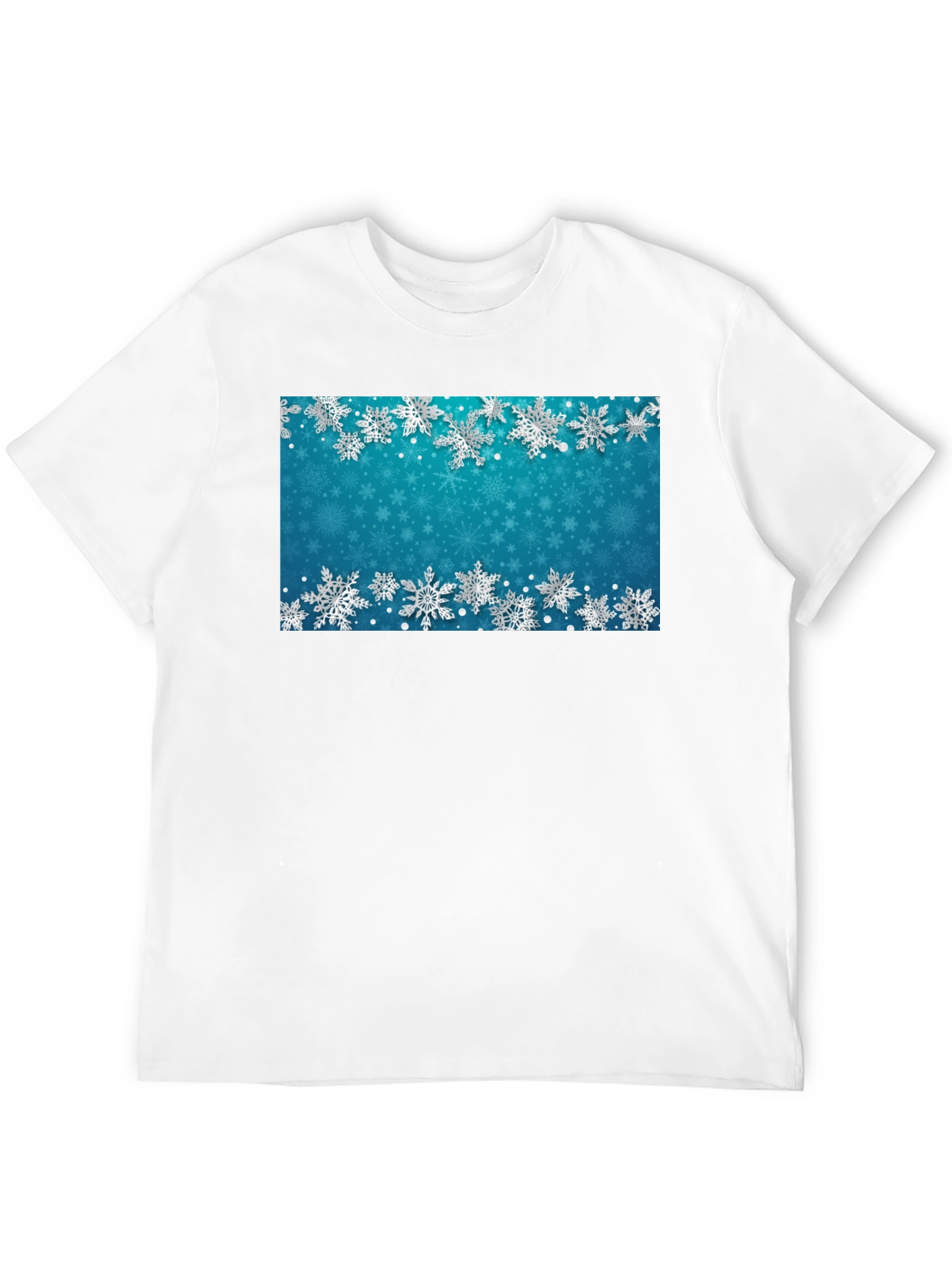 Snowflake Pattern T-Shirt - Winter Holiday Style