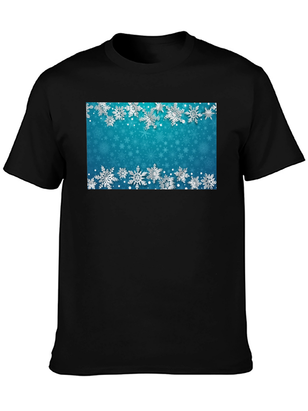 Snowflake Pattern T-Shirt - Winter Holiday Style