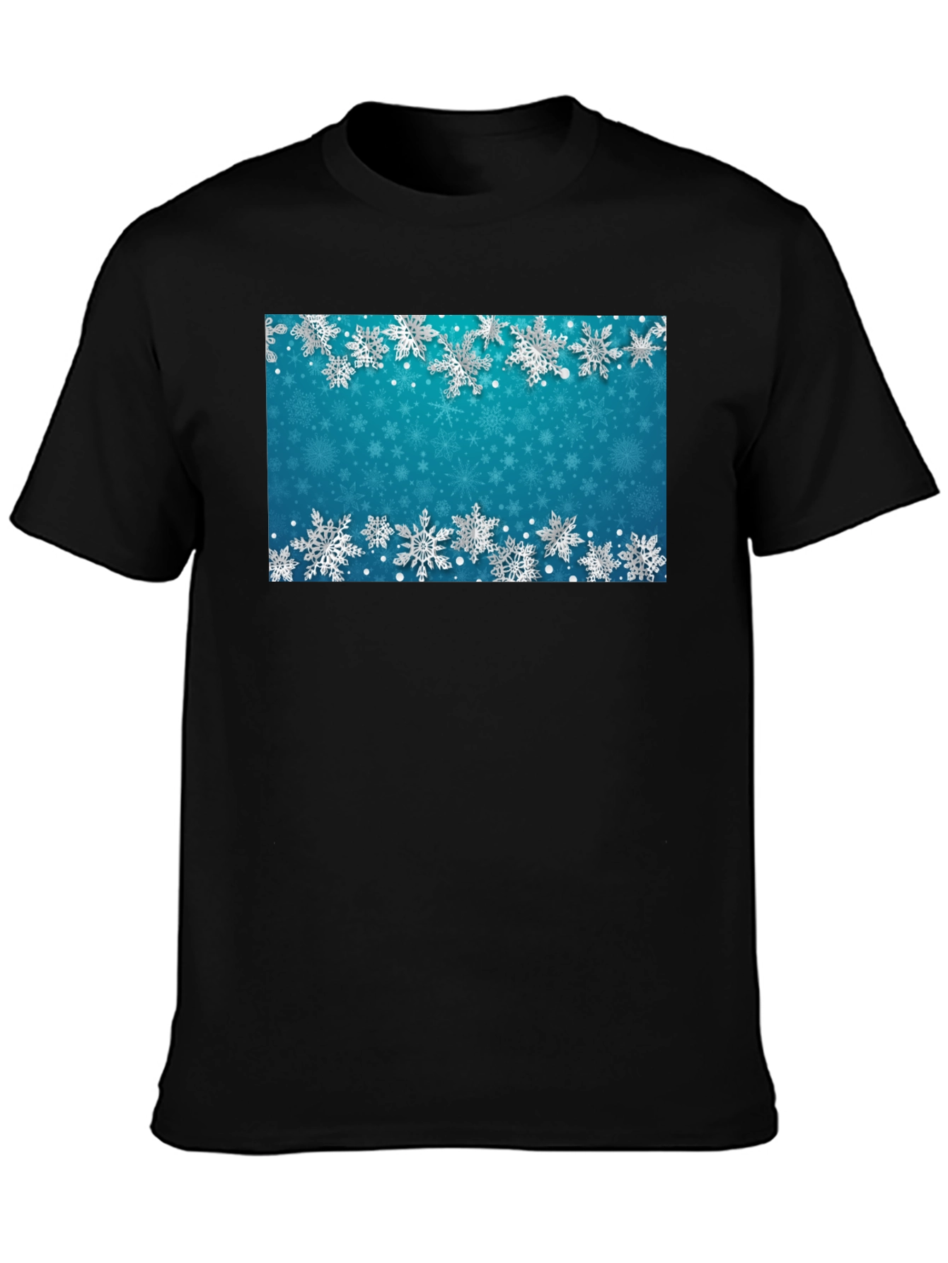 Snowflake Pattern T-Shirt - Winter Holiday Style