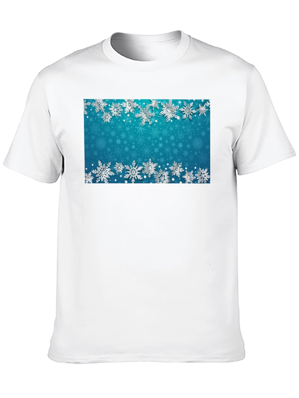 Snowflake Pattern T-Shirt - Winter Holiday Style